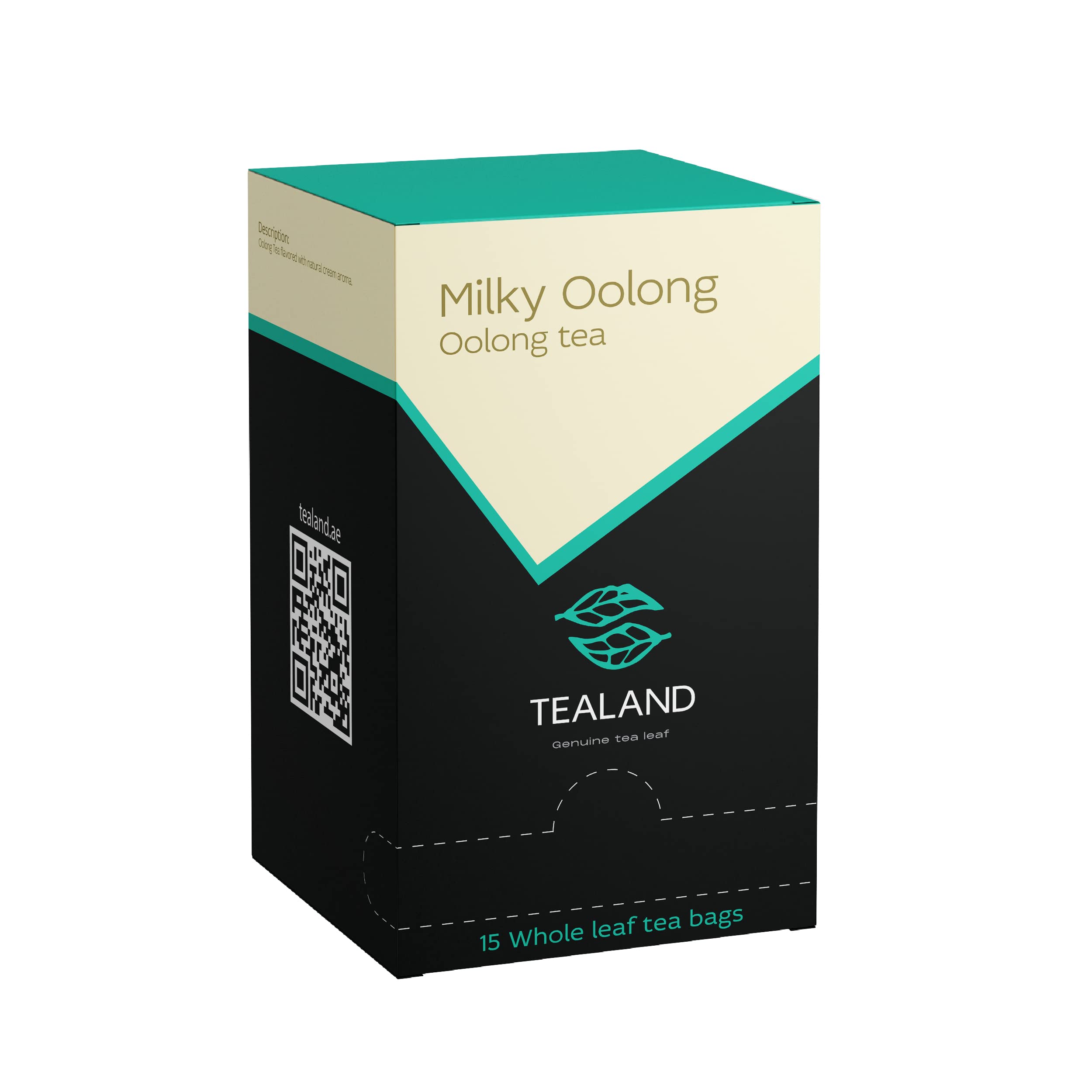 TealandMilky Oolong 15 Sachet Box Organic Herbal Tea Bags Malty & Rich 100% Natural Ingredients Antioxidants Rich Helps Destress - Soothing & Calming Tisane