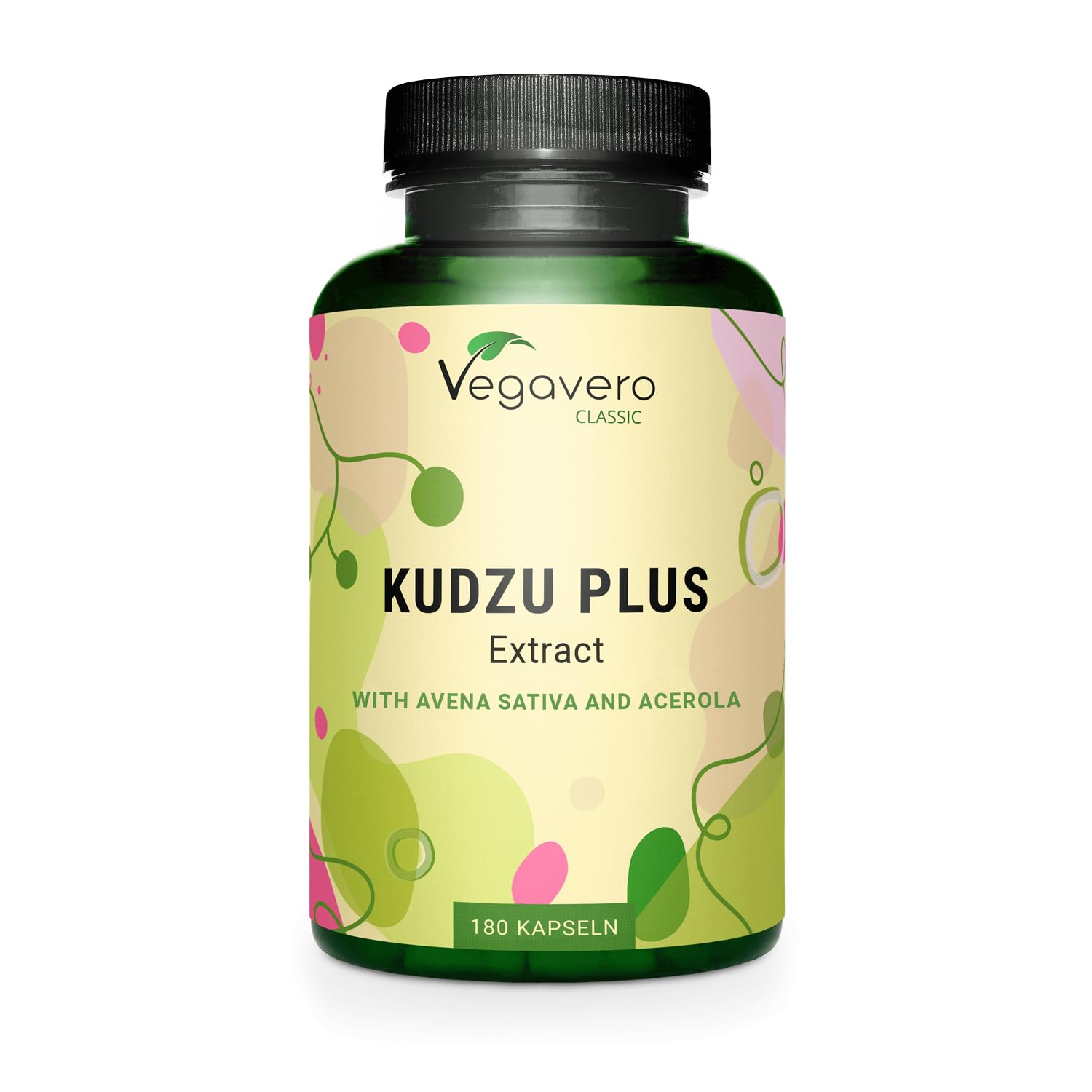 Vegavero Kudzu Root Capsules | 6000 mg (10:1) High Strength Root Extract 8% Isoflavones | NO Additives | 180 Capsules | Plus Avena Sativa & Vitamin C | Alcohol Detox | Midlife Supplement | Vegan