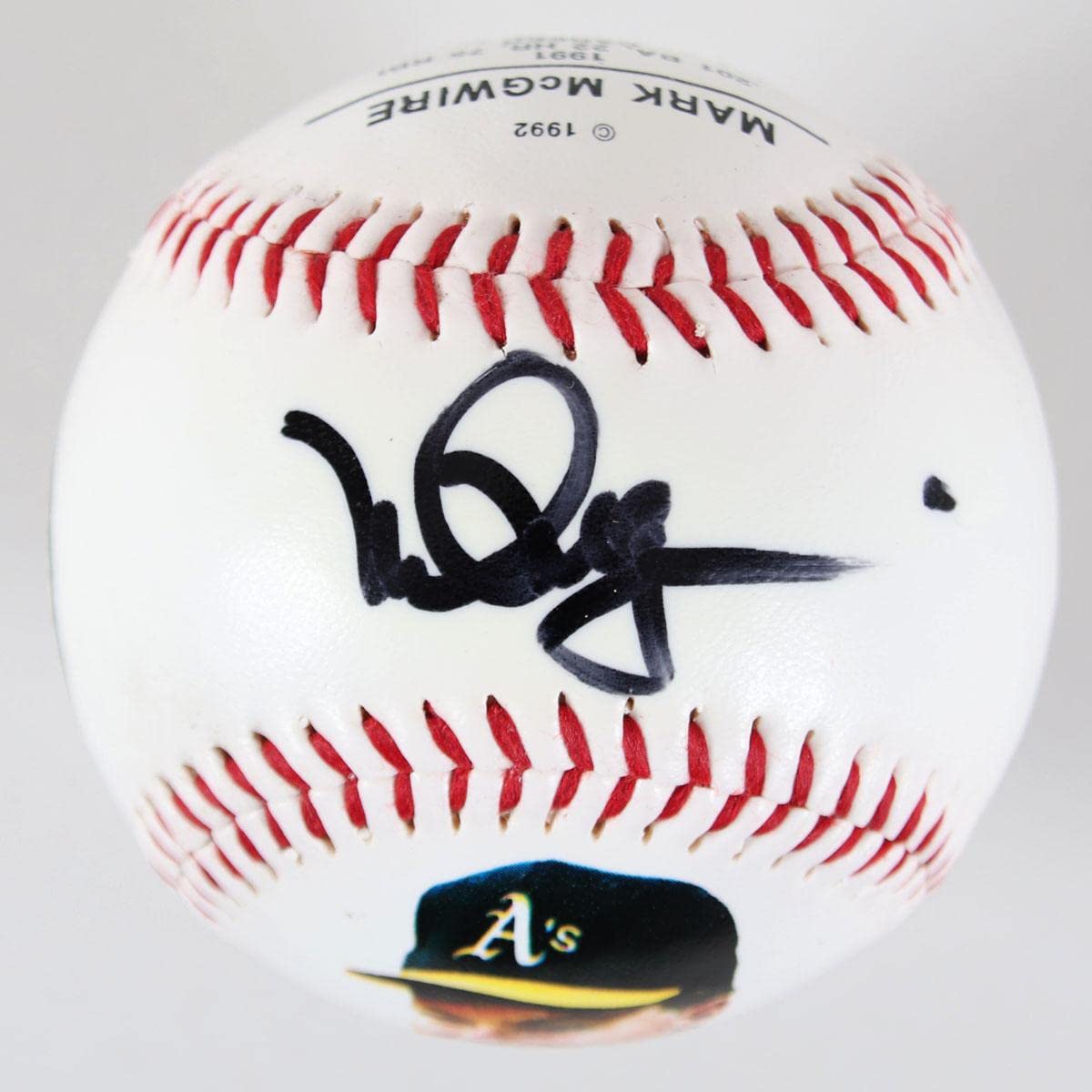 Mark McGwire Signed Baseball A’s Fotoball – COA JSA - Autographed Baseballs