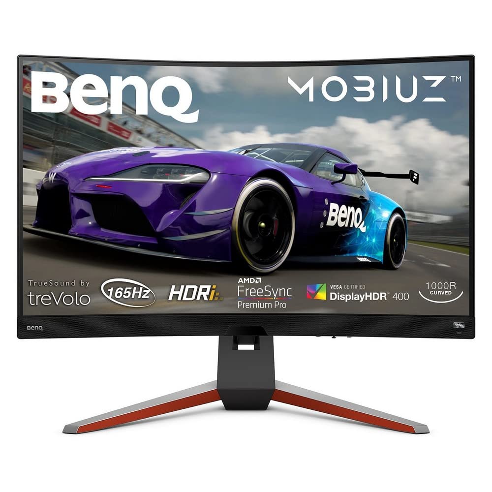 Benq Mobiuz Ex3210R 32 Inch 2K Qhd Curved Gaming Monitor, 165Hz,1Ms, 1000R Curve, Hdri, Dual Speakers + Subwoofer, Freesync Premium Pro, Eye-Care & Height/Tilt Adjustable Stand, Hdmi & Display Port