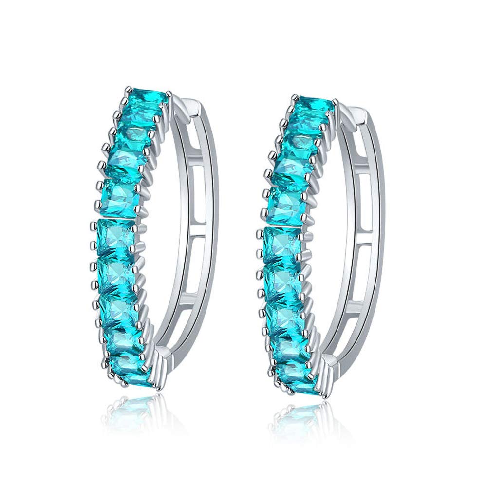 Worry-Free Shopping 18K Platinum Plated Large Hoop Earring for Stackable Zirconia Hollow-Back