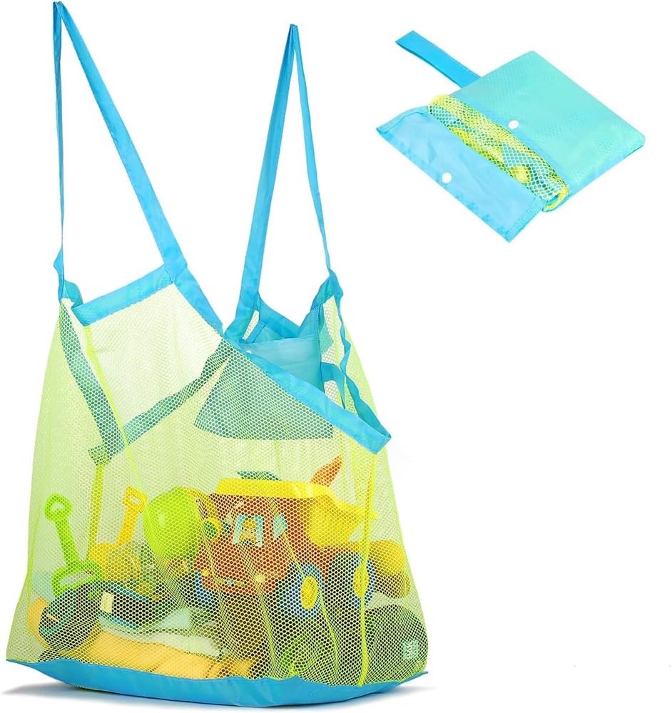 Beach Toy Bag Beach Mesh Bag Extra Large Beach Bags Sand Toy Mesh Bagand Totes Tote Backpack Toys Beach Bag Sand Away for Holding Beach Toys Children Toys