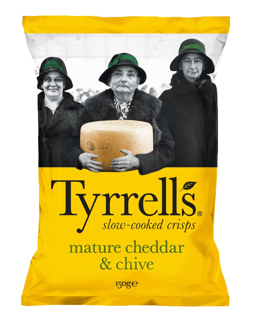 Tyrrells Mature Cheddar & Chives Crisps, 150g