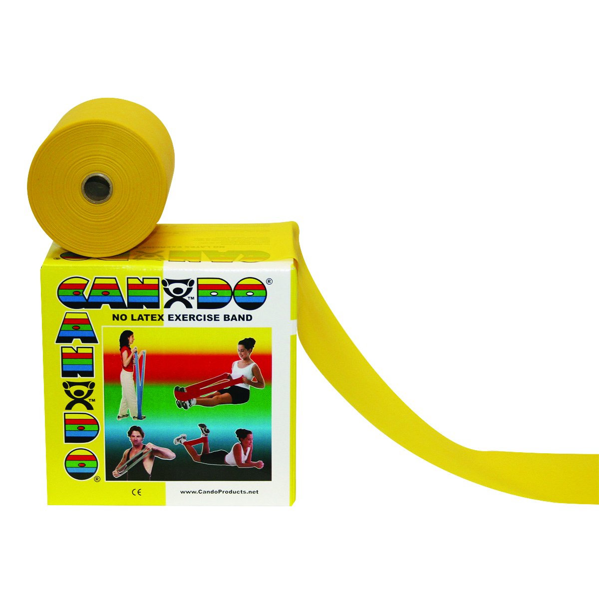 CanDo10-5621 Yellow Latex-Free Exercise Band, X-Light Resistance, 50 yd Length