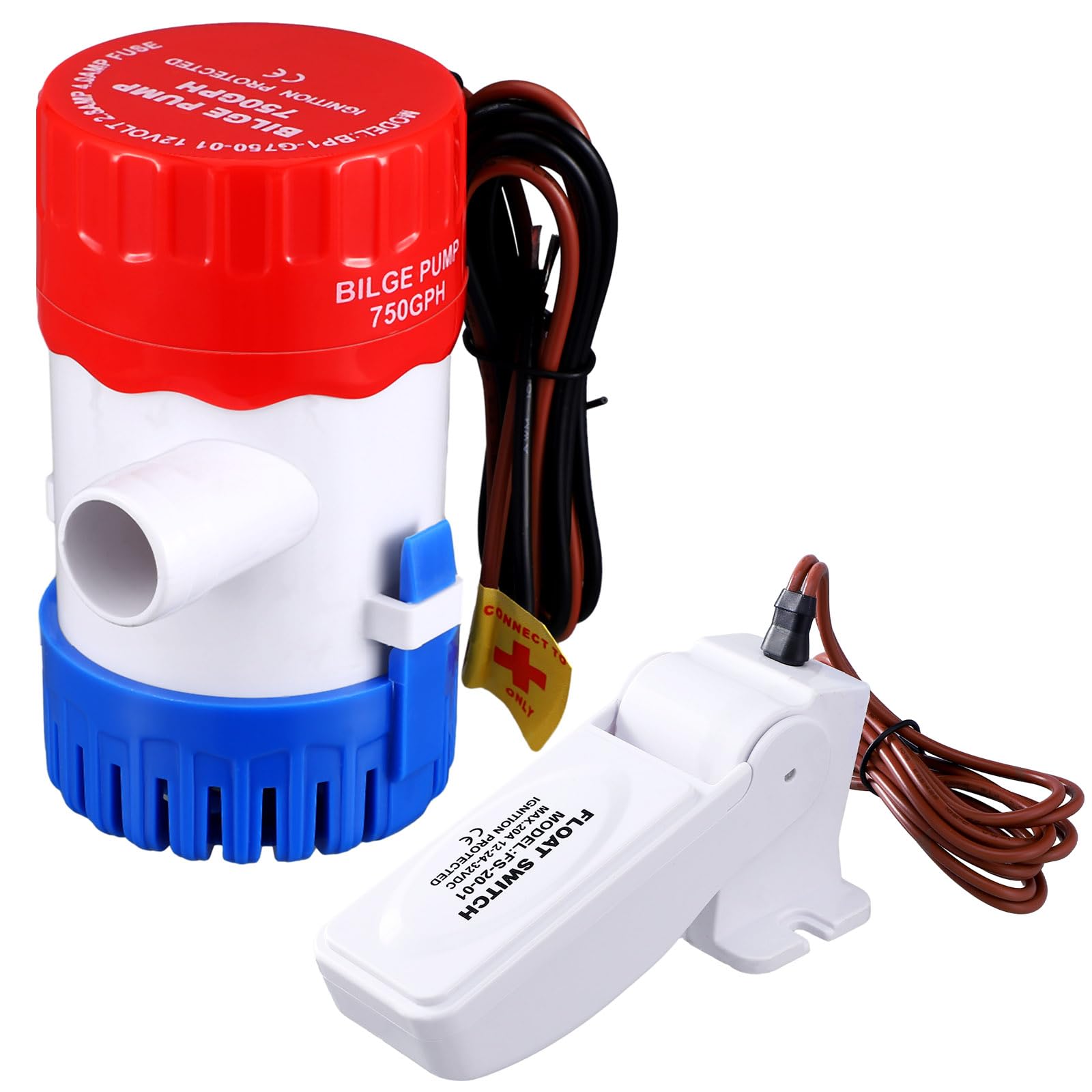 750GPH 12V Boat Bilge Pump with Bilge Pump Float Switch DC 12V 24V 32V Portable Marine Pump Electric Boat Water Pump