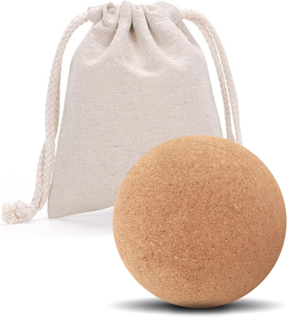 JinouCork Massage Ball Made With Premium Quality Cork-Rawlogy Ball for Yoga, Trigger Point Therapy, Relax Muscles, and Relieve Stress- set of 2