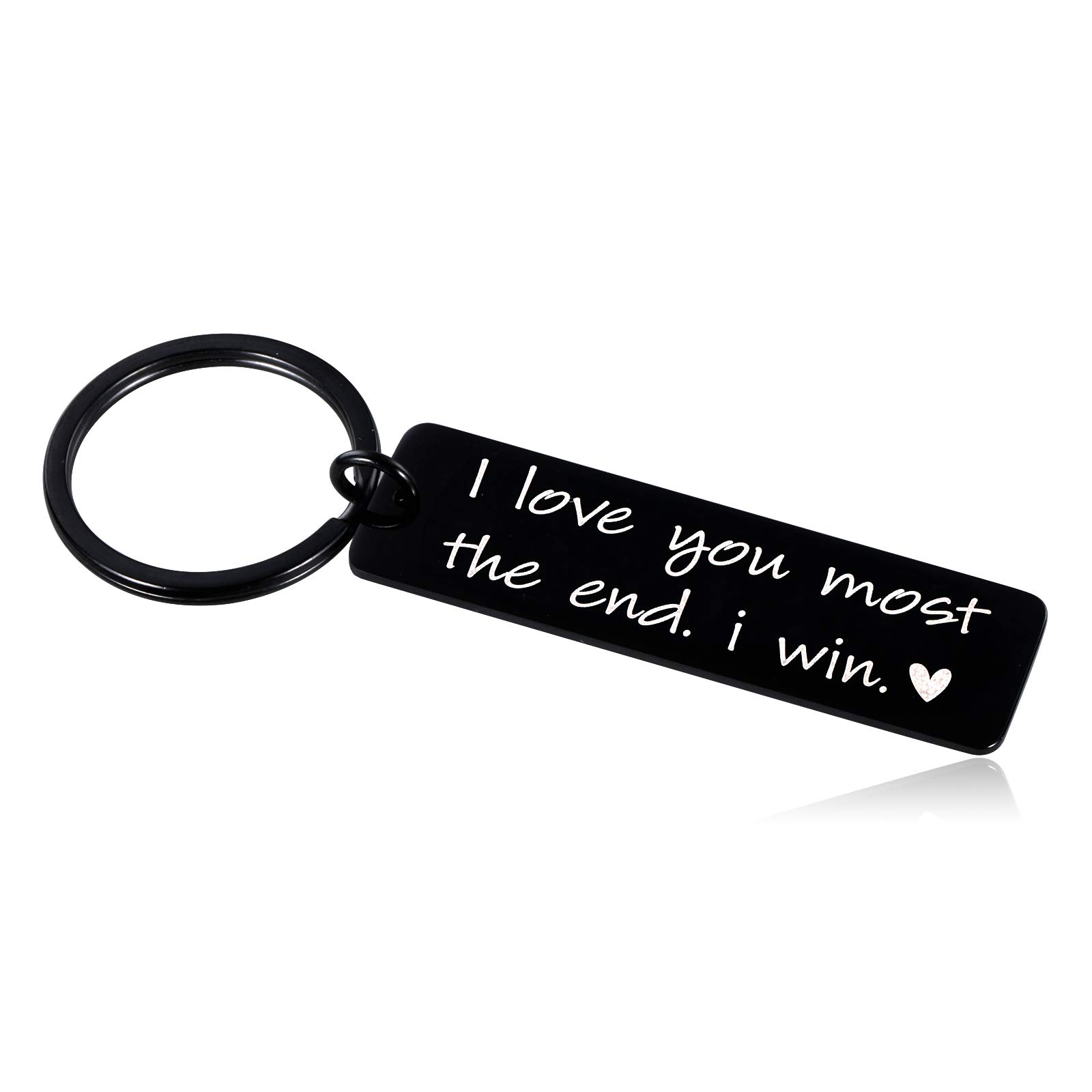 Husband Wife Gift Keychain for Anniversary Wedding Birthday from Wifey Hubby I Love You Most The End i Win Valentine Day Gift for Him Her Girlfriend Boyfriend Fiance Couple