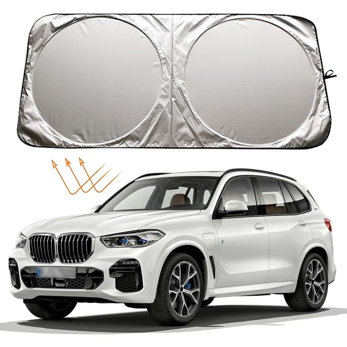 XHRING Windshield Sun Shade for BMW Accessories X5 X3 X7 X1 X4 X6 3 4 5 6 7 8 M5 M6 M7 M8 Series Accessories, Car Front Window Sunshade Sun Visor Shield for BMW Accessories, XHR865B00001