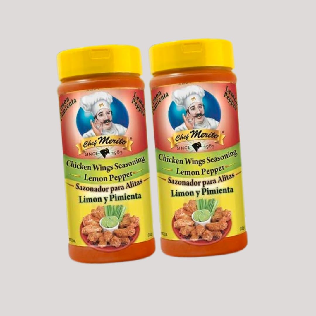 Chef Merito -Savory Lemon Pepper Chicken Wings Seasoning - 11 oz (2 Pack)