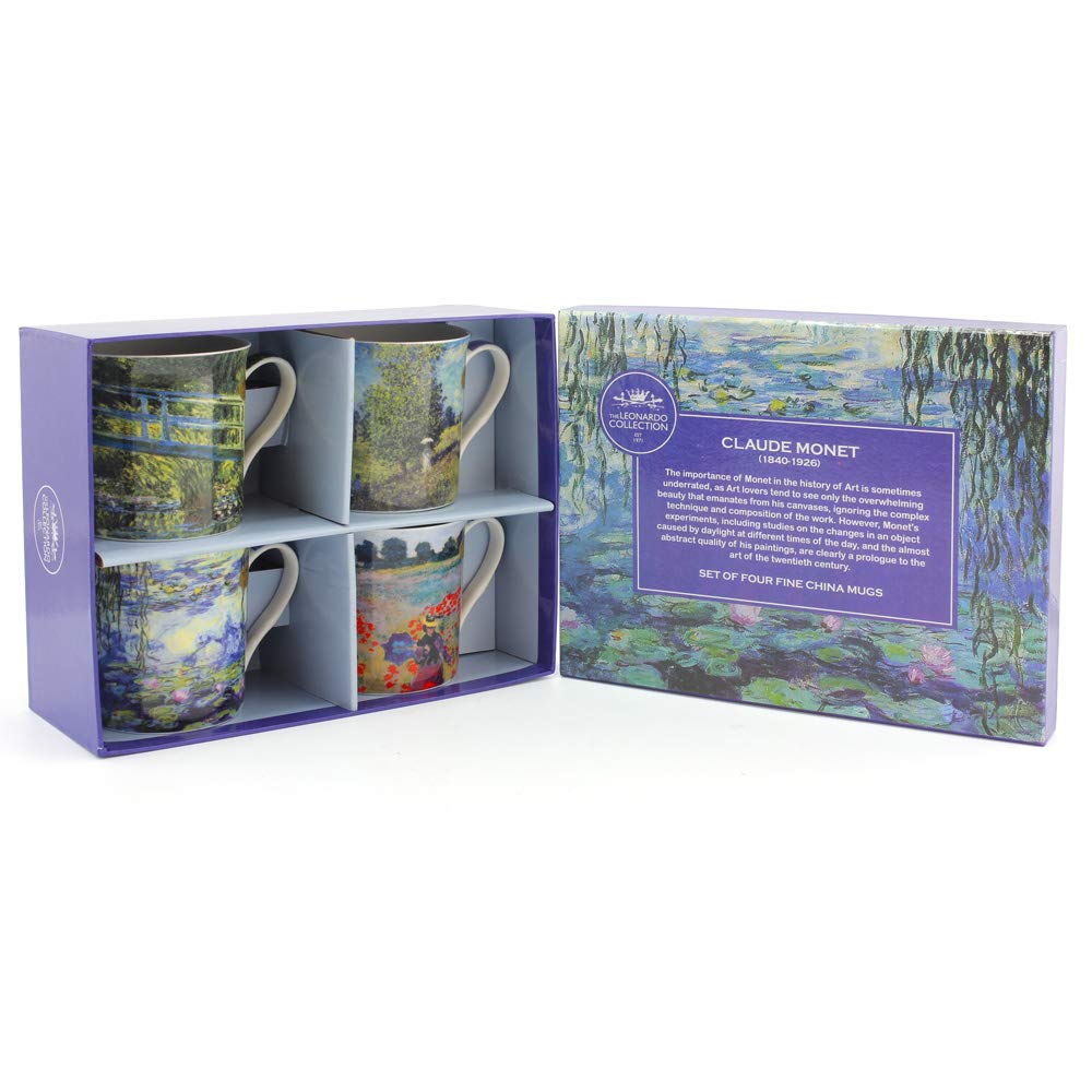 Lesser & PaveyLP93066A Monet Mugs 4 Pieces, Fine China, Multicolour, 12 x 8 x 9 cm,300 ml