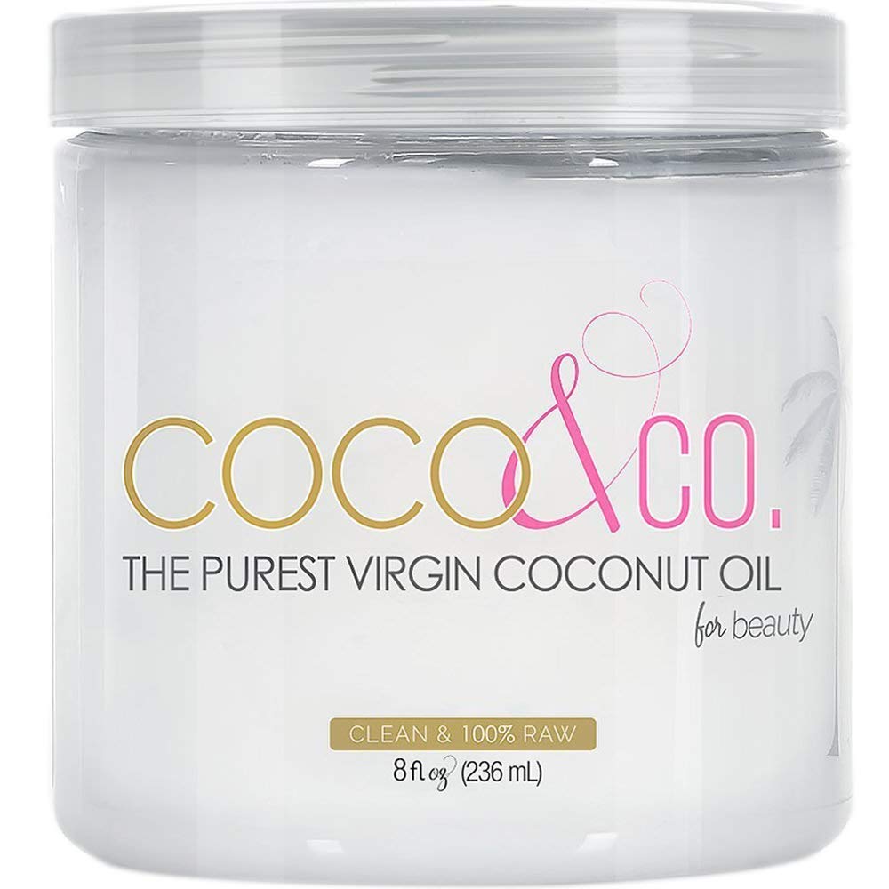 100% Raw Coconut Oil for Skin & Hair, Clean Beauty Grade, Pure and Organic Extra Virgin by COCO & CO. 8 Fl Oz (Pack of 1)