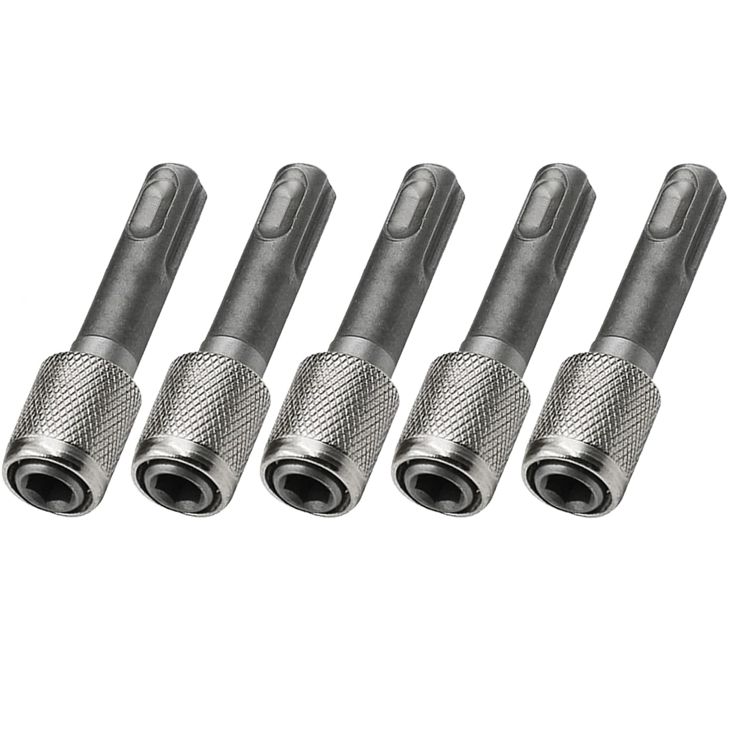 5Pcs SDS-Plus Drill Chuck Adapter, 6.35mm 1/4 Inch Hex Quick Release Socket Screwdriver Bit Holder Converter for Electric Hammer Impact Drill