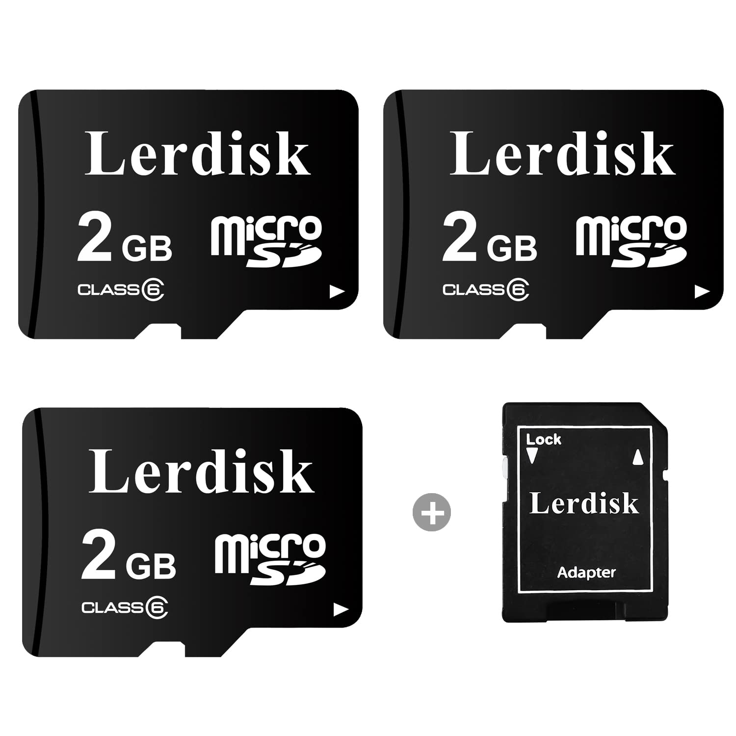 Lerdisk Factory Wholesale 3-Pack Micro SD Card 2GB C6 in Bulk Produced By 3C Group Authorized Licencee (2GB)