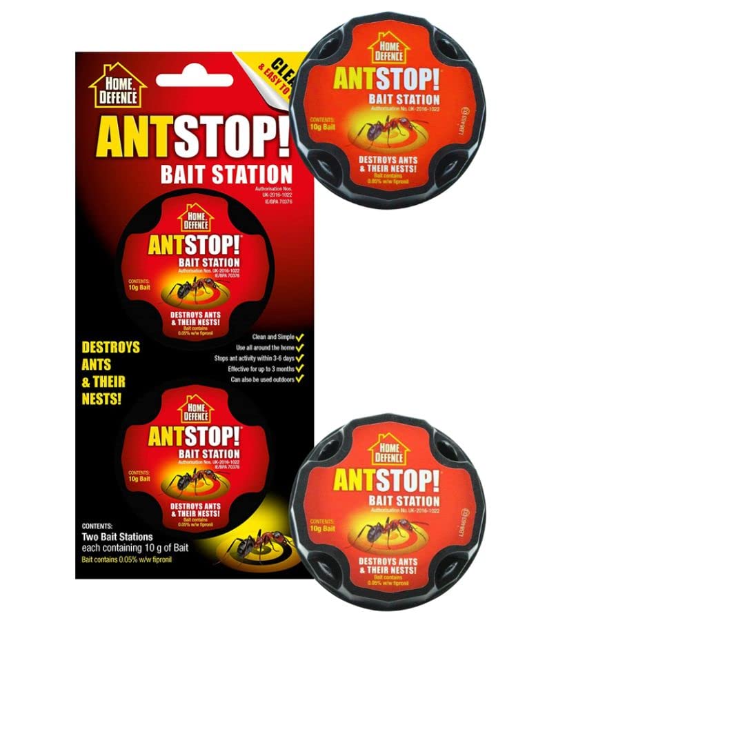 Home Defence Ant Stop Bait Station - Home Defence Ant Killer with a Thank You Sticker - Insect Control - Use Indoor And Outdoor - Pre-baited Ant Station