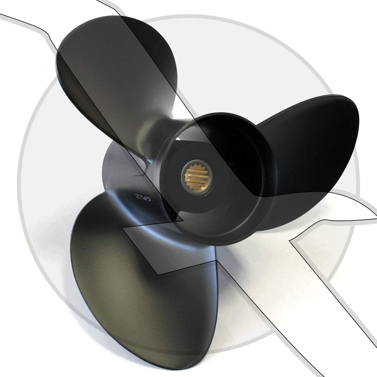 SOLAS 1511-143-21 Amita 3 Aluminum 3-Blade Propeller - RH, 14.3" Diameter x 21" Pitch x 15-Spline