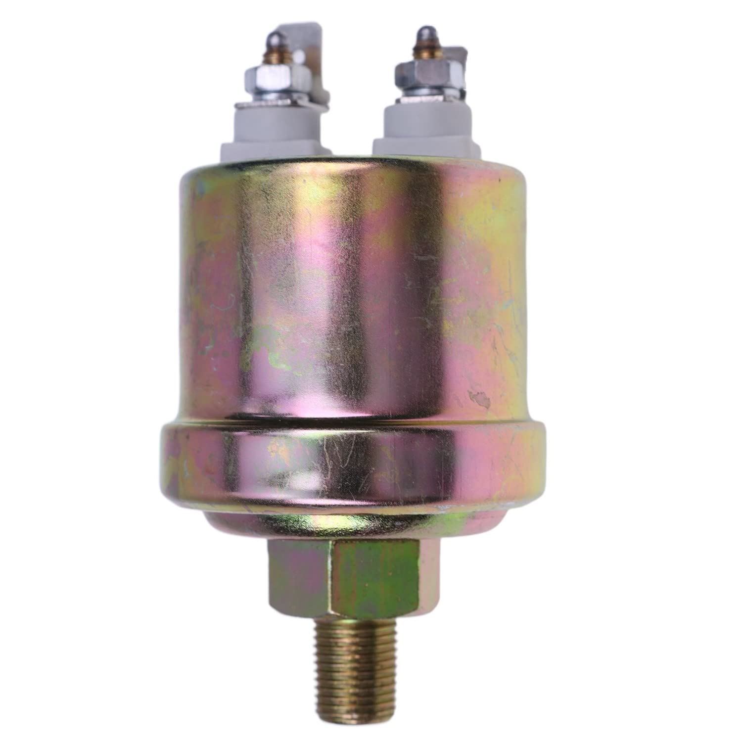 Holdia Oil Pressure Sender Sensor 0-80 psi VDO 10-180 ohms 1/8"-27 NPT with 16 psi Low Alarm Switch