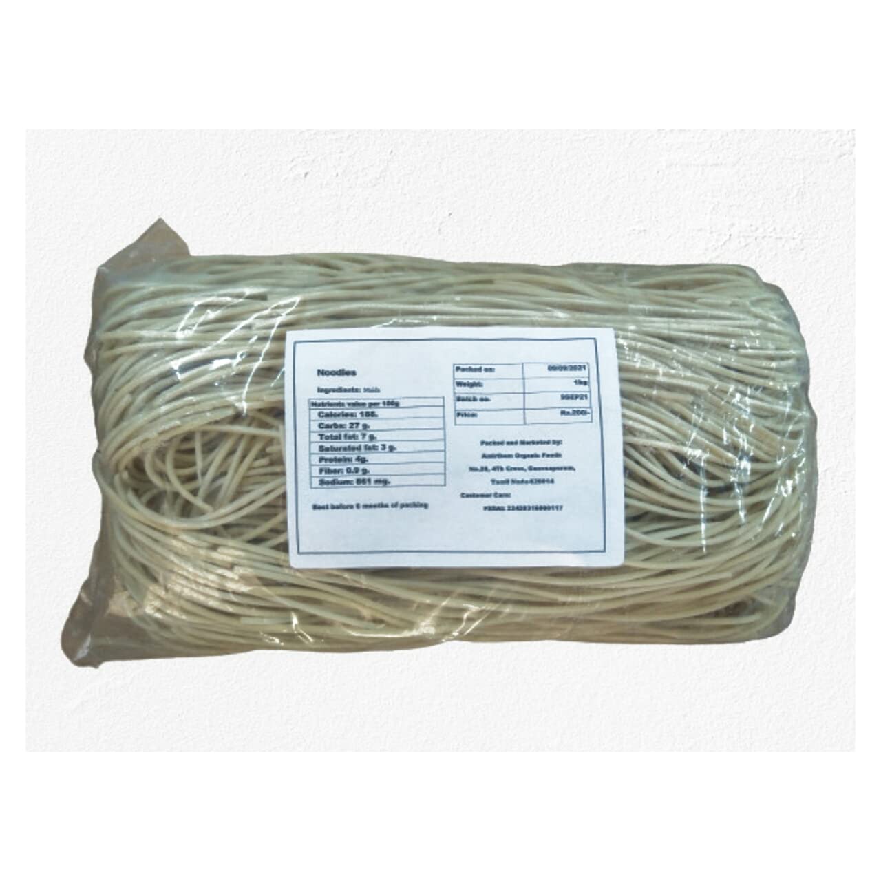 Noodles (Plain) 1 KG / நூடுல்ஸ் / नूडल्स / నూడుల్స్ / ನೂಡಲ್ಸ್ / നൂഡിൽസ് by Amirtham Organic Foods