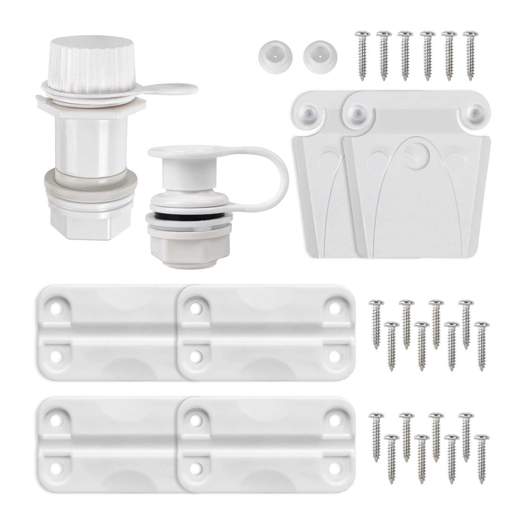 HQAPR Cooler Replacement Parts Kit for Igloo Coolers, Ice Chest Plastic Hinges, Threaded Cooler Drain Plug, Latches and Screws Combo, Thicken Replacement Set for Igloo Cooler Parts