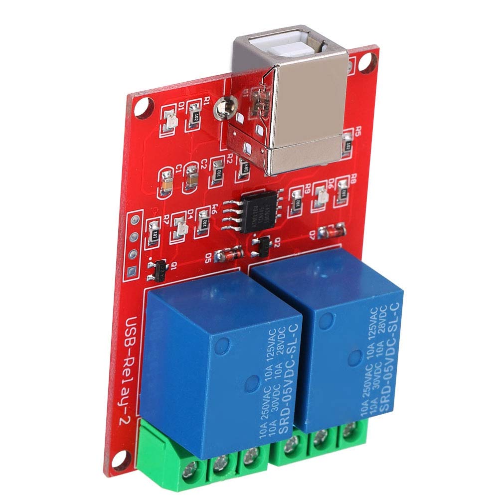 Diyeeni USB Switch Module, 2-Channel 5V Computer USB Smart Switch Controller, PC Relay Drive Module Expansion Board, Relay Module, PC Relay Switch