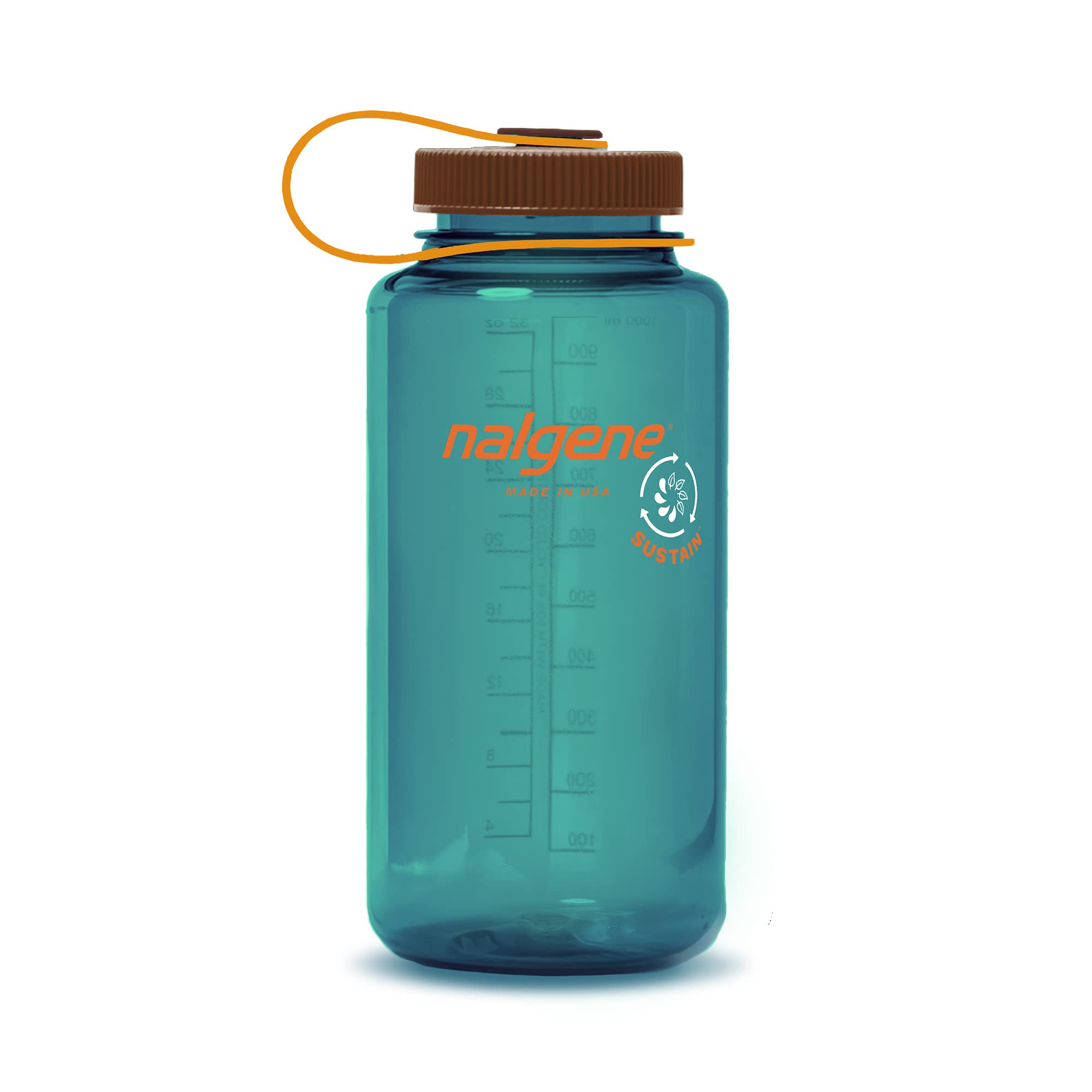 Nalgene Sustain Tritan BPA-Free Water Bottle Made with Material Derived from 50% Plastic Waste, 32 OZ, Wide Mouth