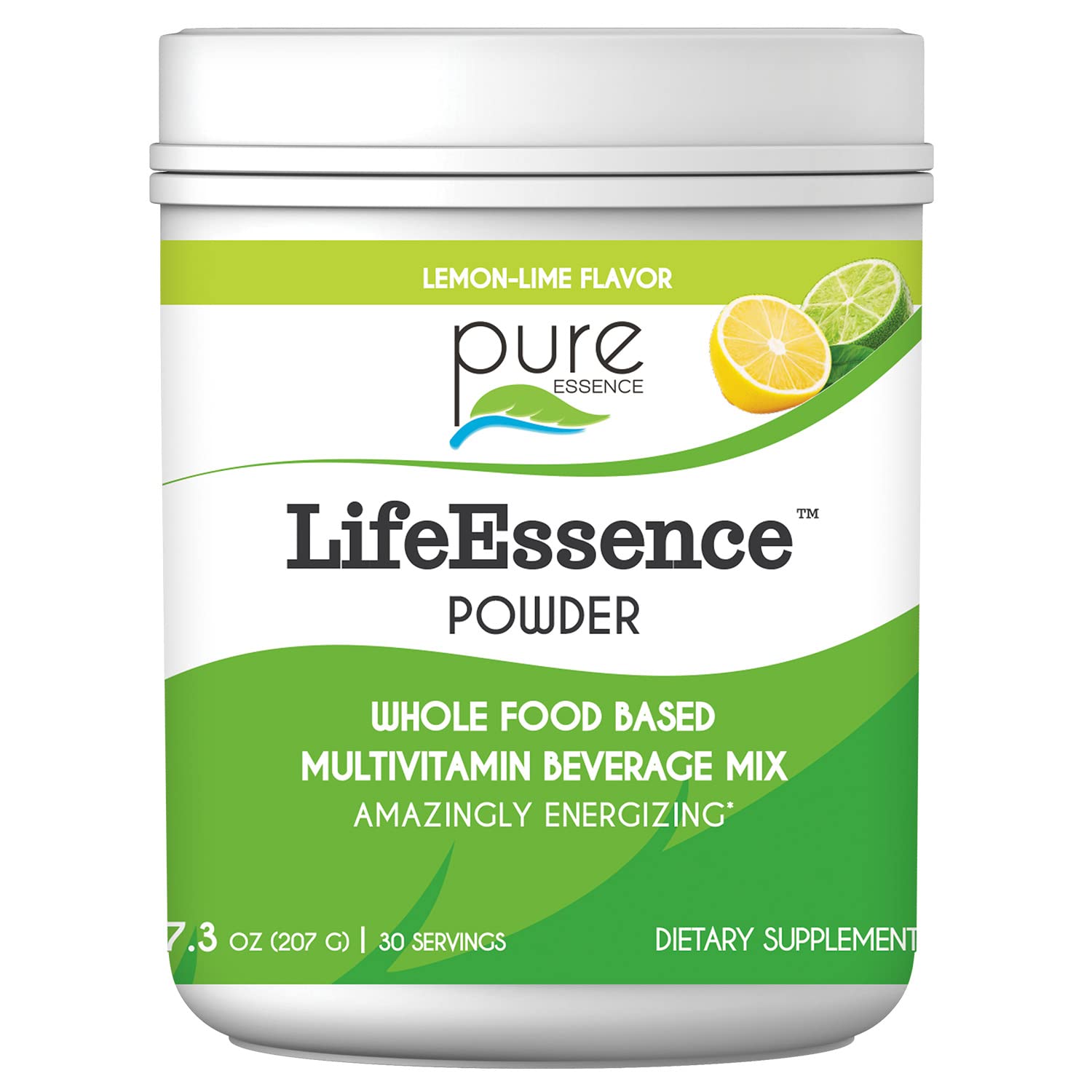 PURE ESSENCE LABS LifeEssence Multivitamin Powder for Men and Women, Natural Herbal Supplement with Vitamin D3, B12, and Biotin, Energizing Whole Food Based Powder Mix, 7.3 oz