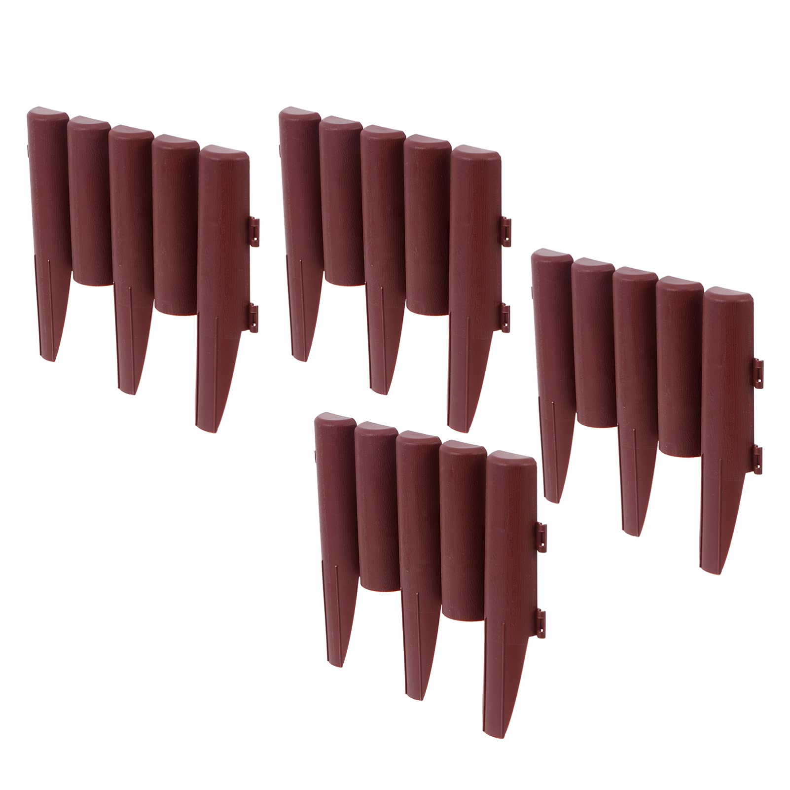 Hemoton 4Pcs Vinyl Corner Picket Outdoor Fence Garden Enclosure Picket Fence Panel Screen Flowerbed Plant Border for Yard Garden and Landscape