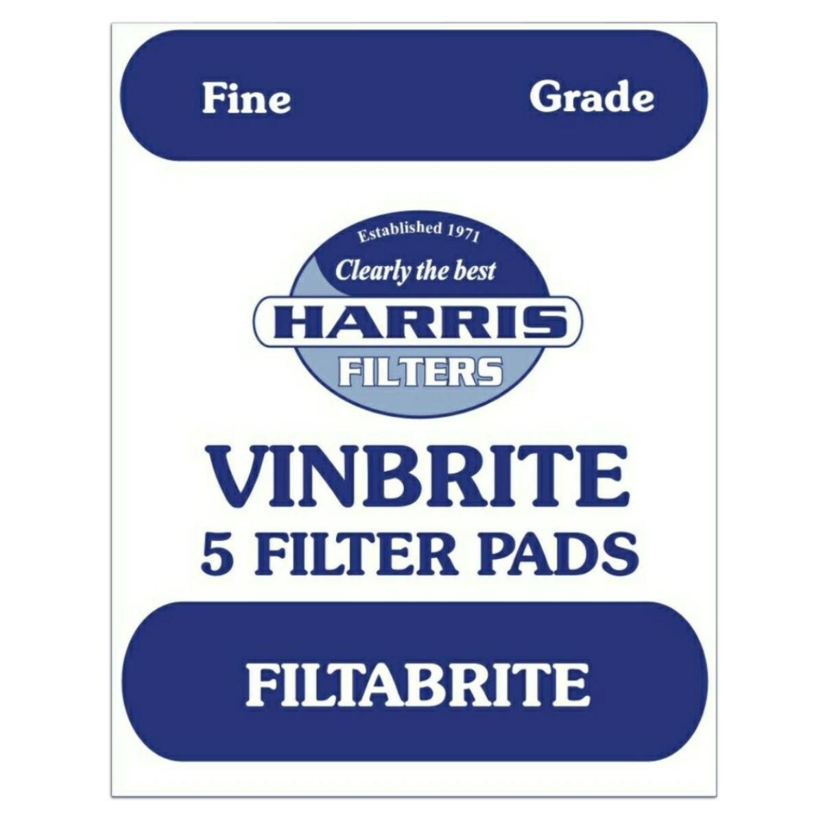 Home Brew & Wine Making - Pack of 5 Harris Fine Grade Filtabrite Pads to Fit Mk 3 Vinbrite Filter