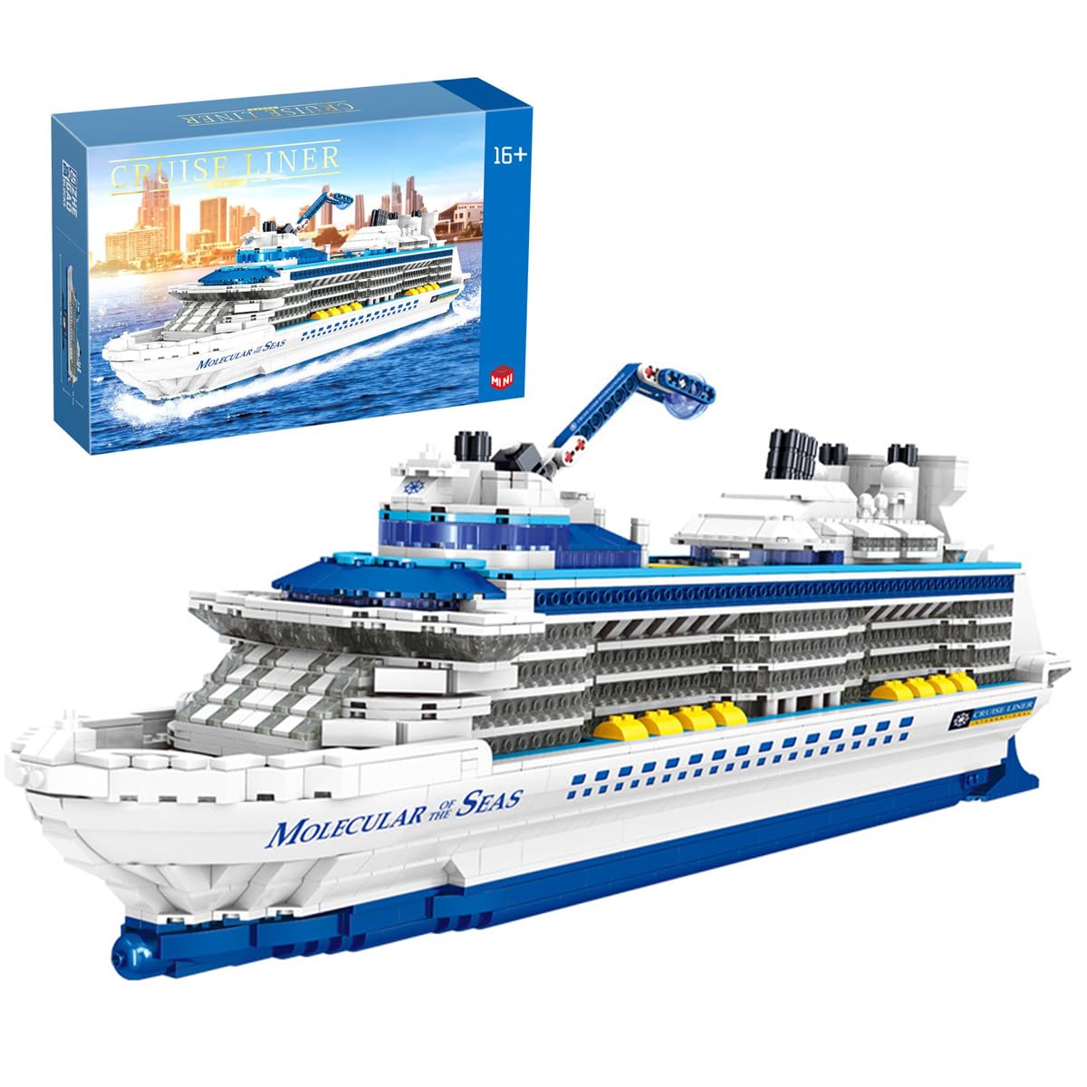 Technology Cruise Ship Building Blocks Set, MOC Boat Molecular of The Seas Model Bricks Construction Toy - 2428 Pieces