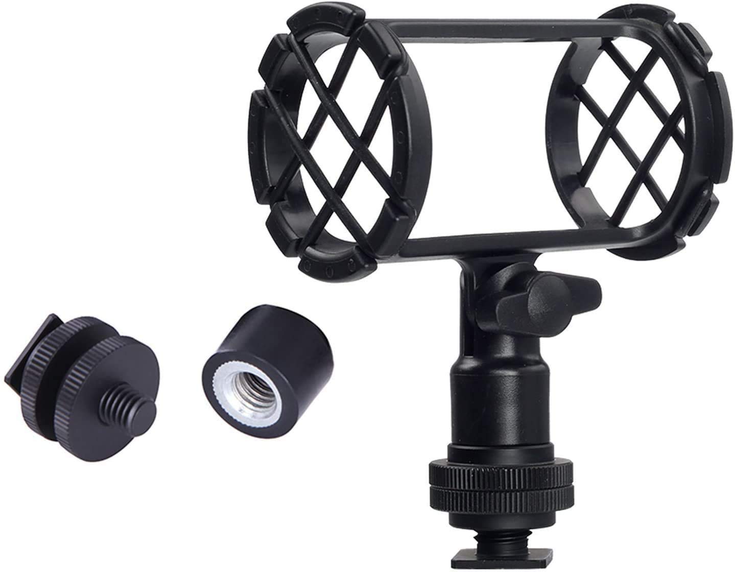 Nicama NC4 Microphone Shockmount Universal Holder Clip with Hot Shoe Mount for Shotgun Microphone AKG D230 Sennheiser MKH-416 ME66 Rode NTG-2 NTG-1 Audio-Technica AT-875R