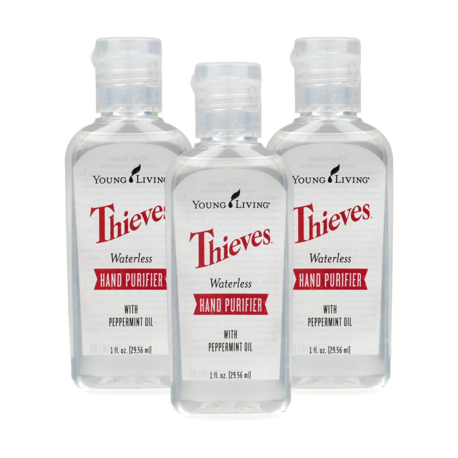 Thieves Waterless Hand Purifier 3 pack of 1 fl. oz. by Young Living Essential Oils