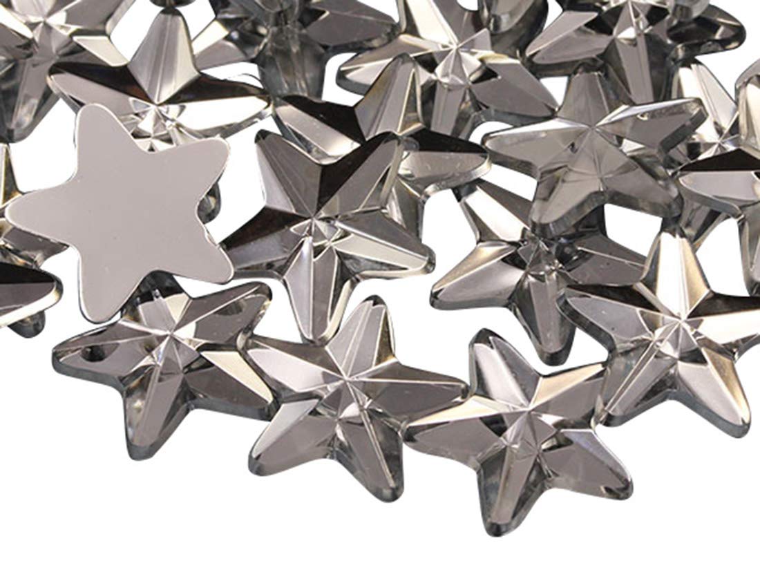 Allstarco Star Rhinestones Embelishments 5mm Flat Back Acrylic Plastic Gems for Jewelry, Crafts, Costumes, Invitations, Cosplay - 125 Pieces (Crystal Clear H102)