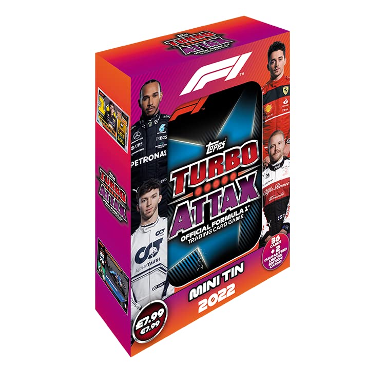 Topps Turbo Attax Formula 1 2022, Trading Cards - Collector Tin - Blue