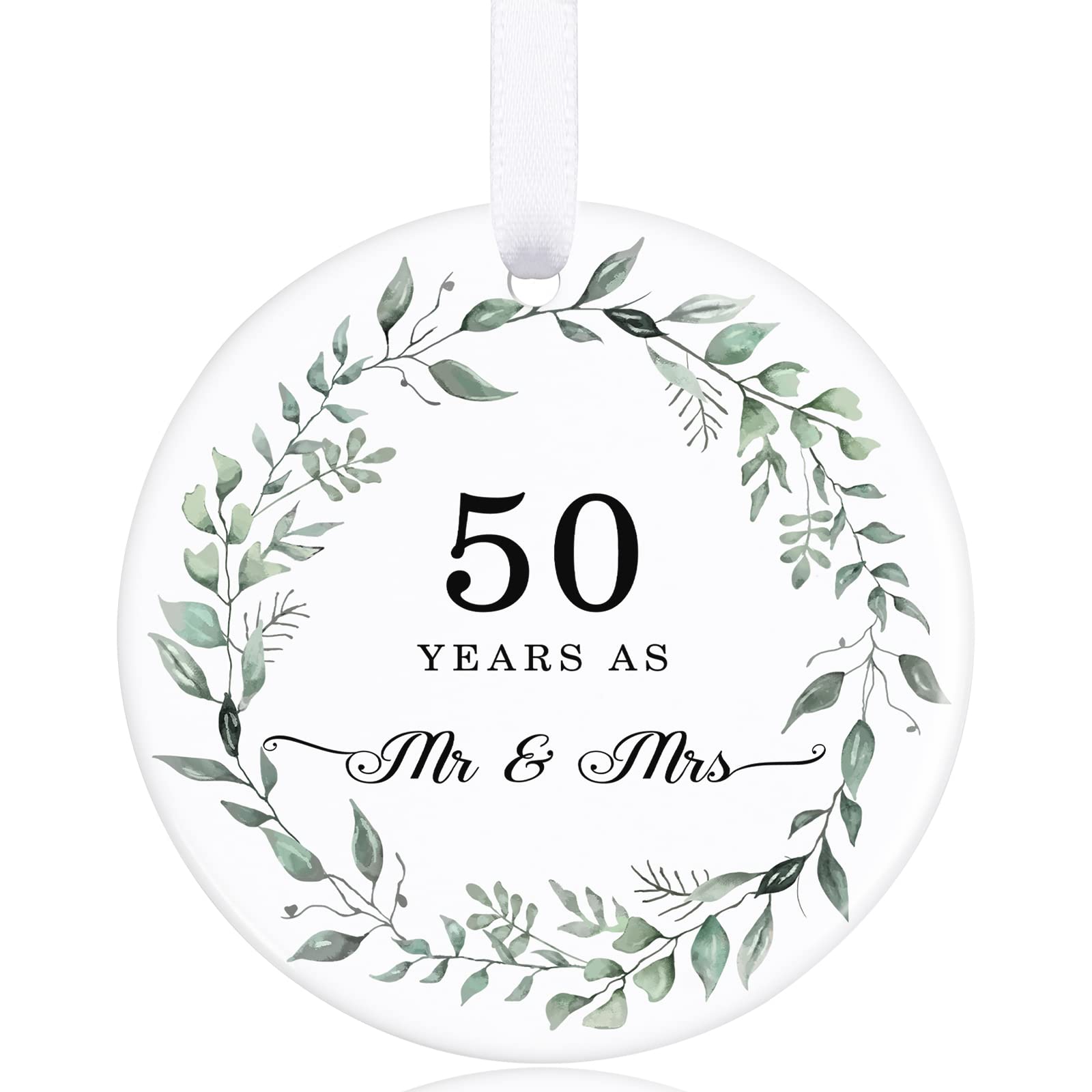 50th Anniversary Christmas Ornaments, Jocidea 50th Wedding Anniversary Presents 50th Wedding Gifts for Couple 50th Anniversary Wedding Ornament Christmas Tree Ornament - 50th Mr and Mrs Gifts