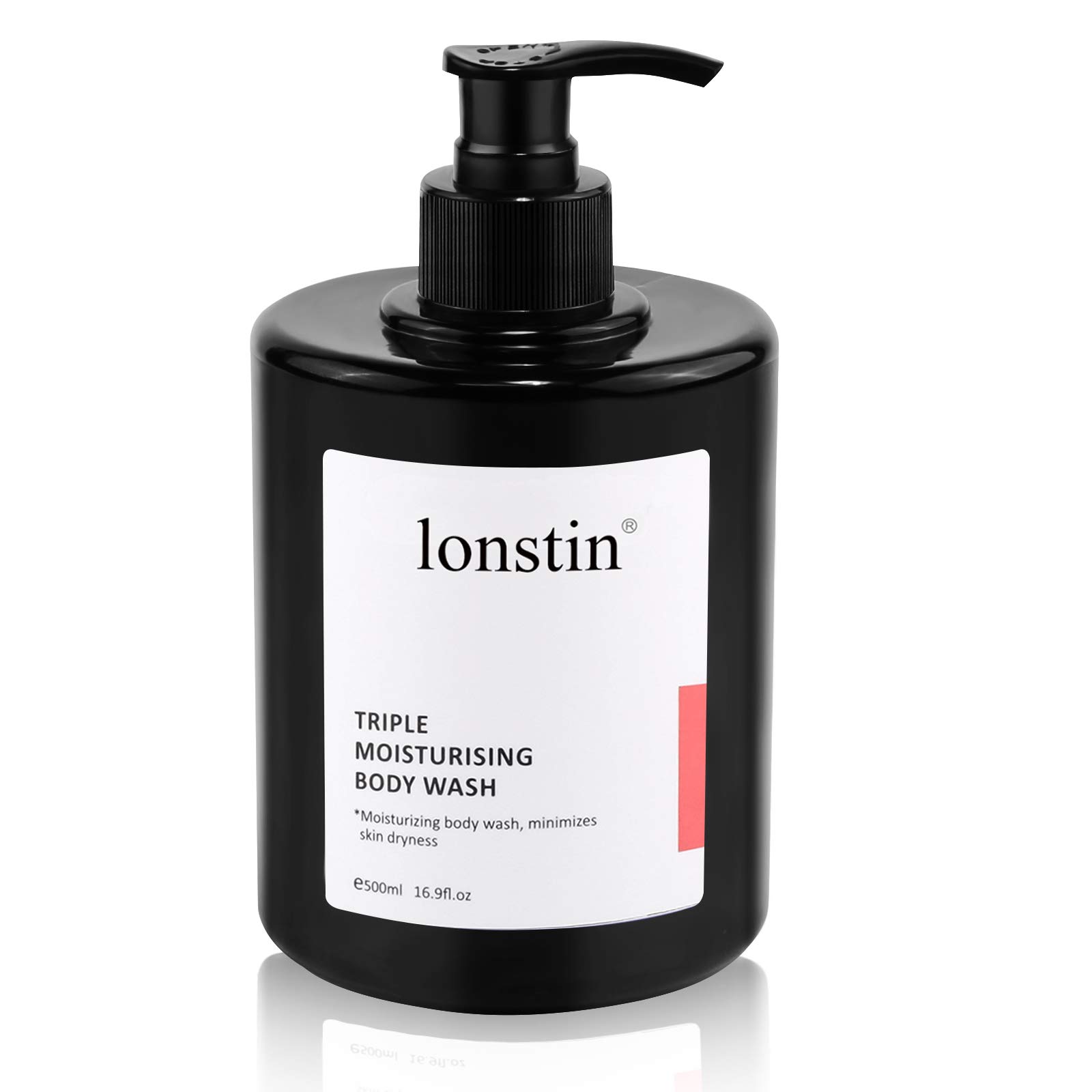 lonstin Body Wash 500ml, Argan Oil Triple Moisturizing Shower Gels for Women & Men, Hydrating Shower Body Cream for Dry & Normal Skin Types Help Reduce Itchy, Acne, Eczema, Body Odor, 16.9 Fl Oz