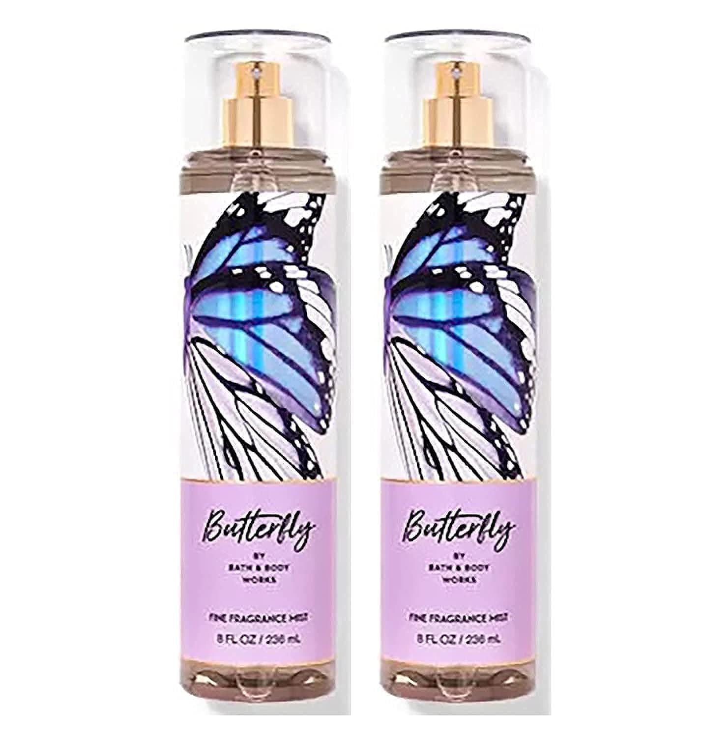 Bath & Body Works and Butterfly Fine Fragrance Spray Mist Perfume Gift Set - Value Pack Lot of 2 (Butterfly)