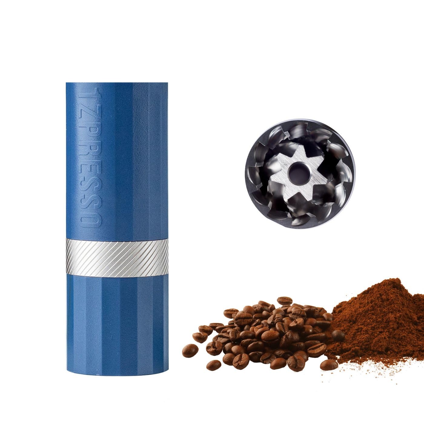 1Zpresso Q Air Manual Coffee Grinder-Blue, Mini Slim Travel Sized Fits in the plunger, Stainless Steel Conical Burr, Numerical Adjustable Setting for Pour Over French Press Cold Brew