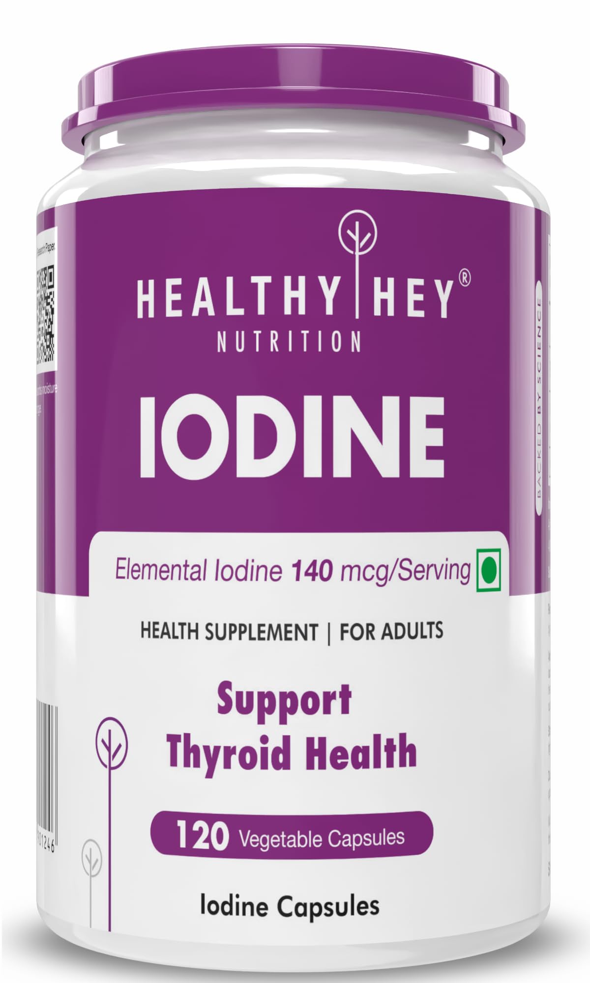 HealthyHey Nutrition Iodine | Supplement to Support The Thyroid and Maintain Healthy Cellular Metabolism* | 120 Veg Capsules