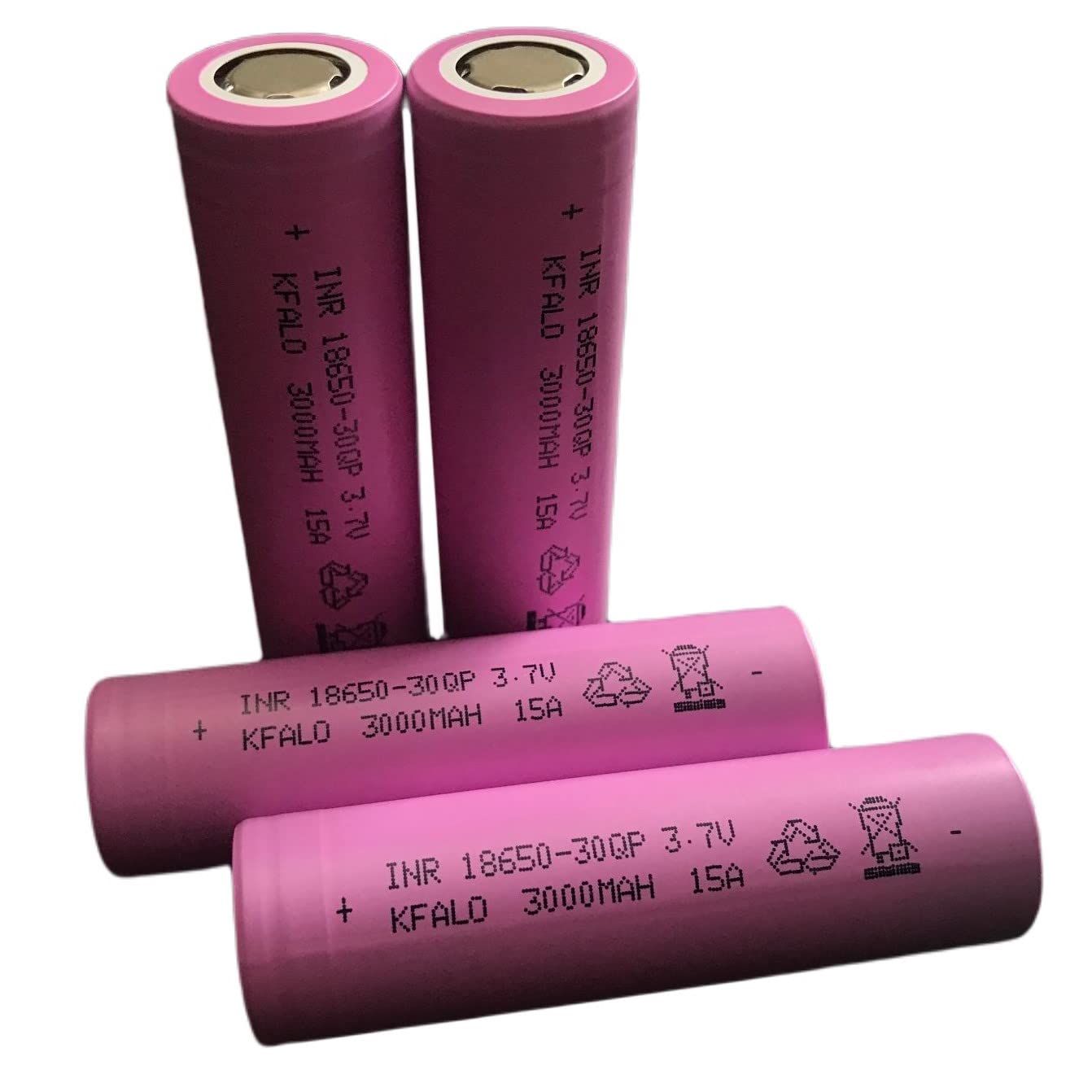 Authentic KFALO 30QP, 3.7V Flat Top Real 3000mAh 3.7V Rechargeable (4 Pack)