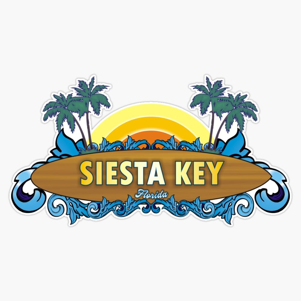 Siesta Key Beach Fl Vinyl Sticker Waterproof Decal Laptop Wall Window Bumper Sticker 5"