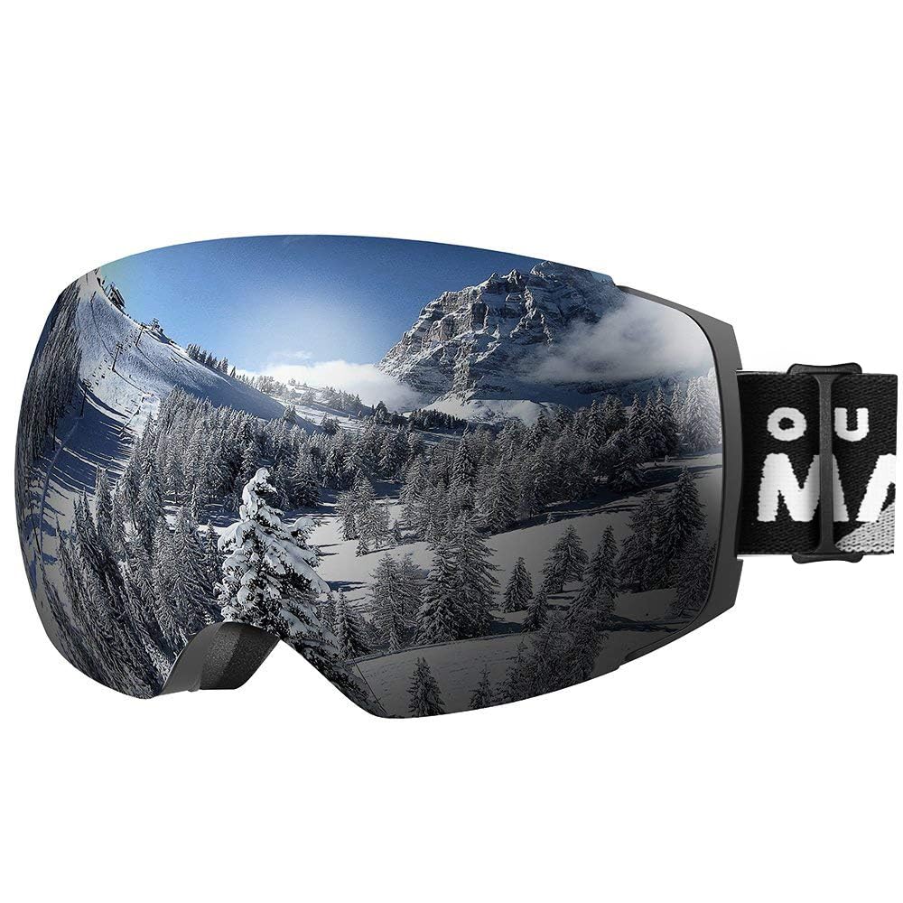 OutdoorMasterSki Goggles PRO - Frameless, Interchangeable Lens 100% UV400 Protection Snow Goggles for Men & Women