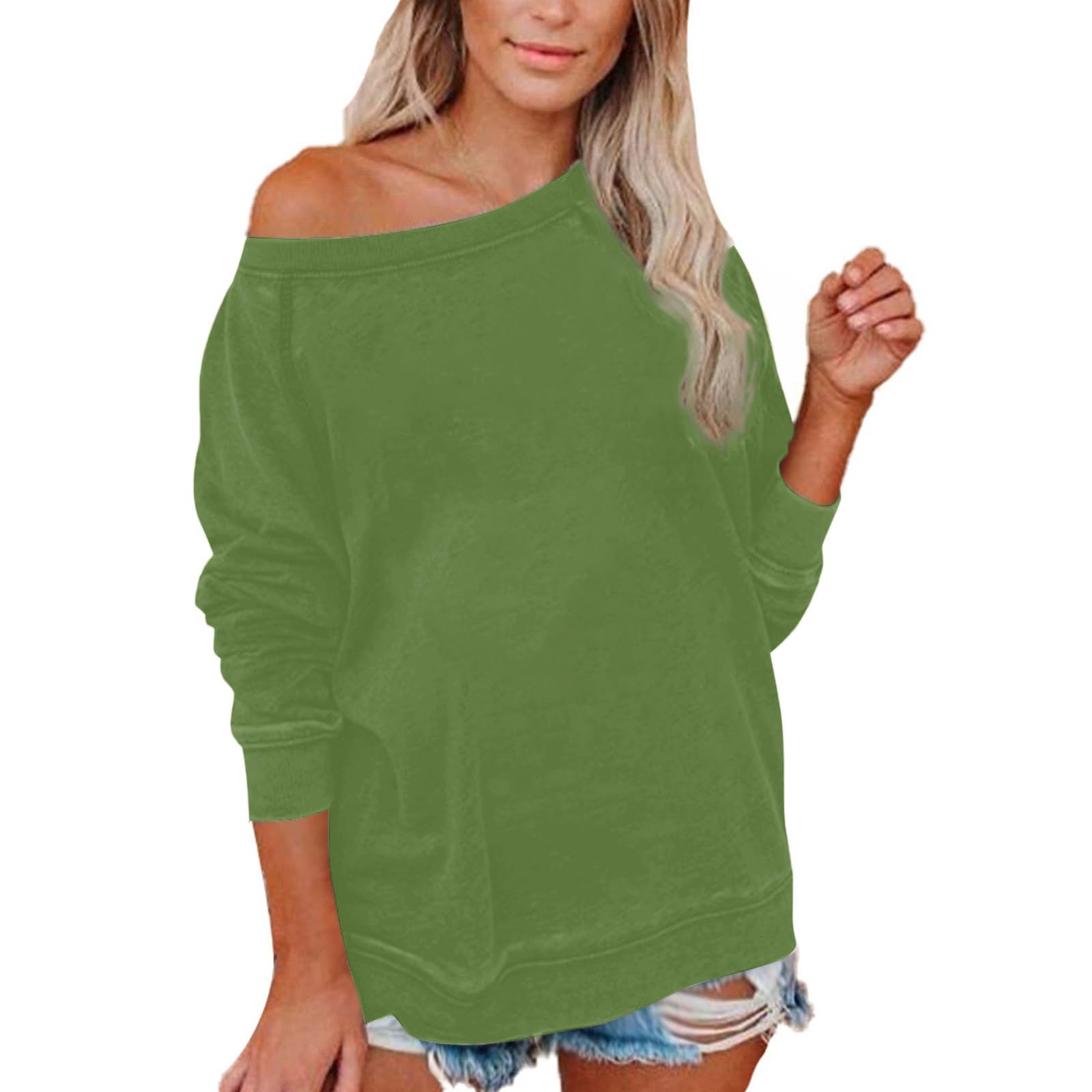 Women Oversized Sweatshirts Long Sleeve Round Neck Solid Color Pullover Tops Trendy 2023 Fall Clothes