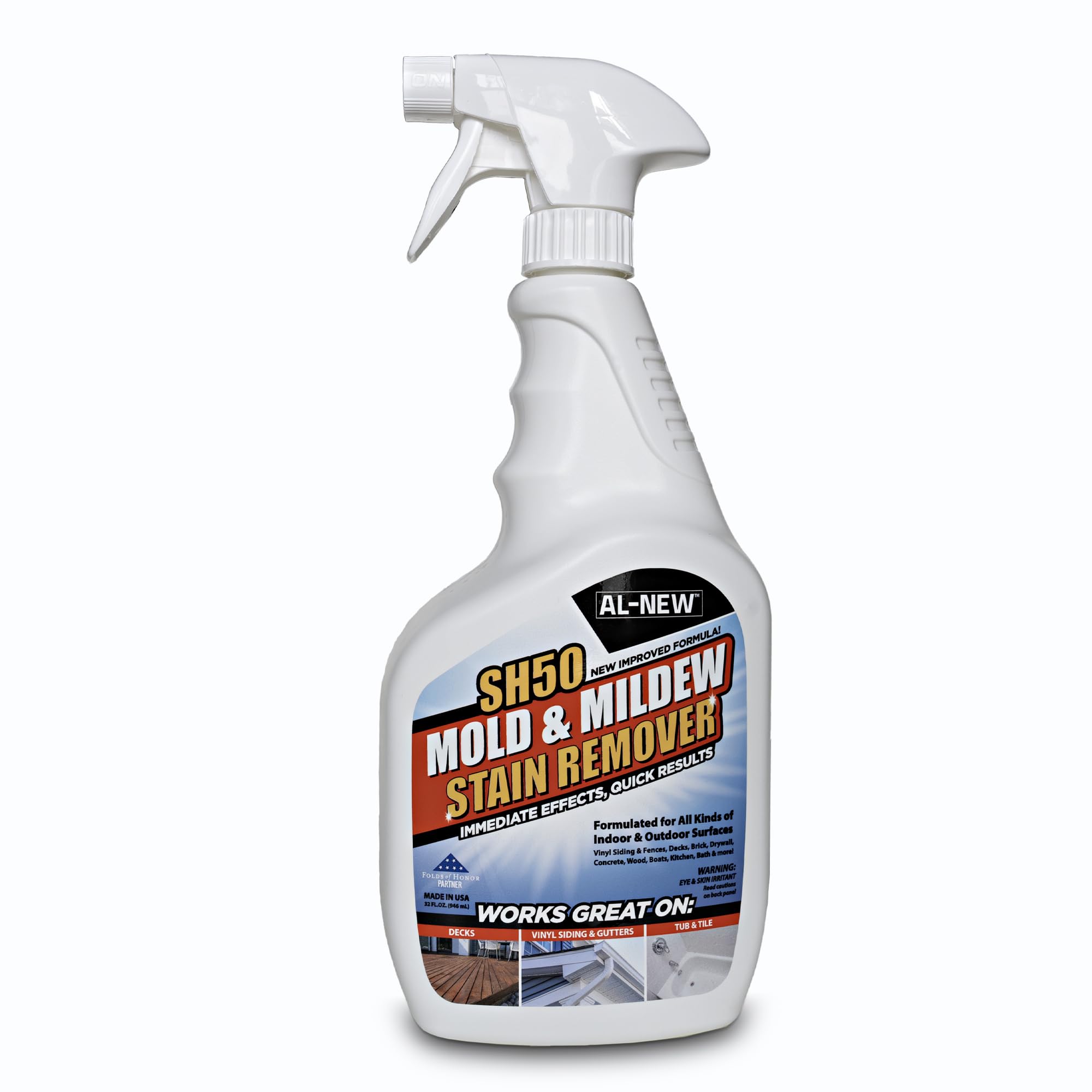 AL-NEW SH50 Mold & Mildew Stain Remover | Works Great on Decks, Vinyl Siding & Gutters, Tub & Tile