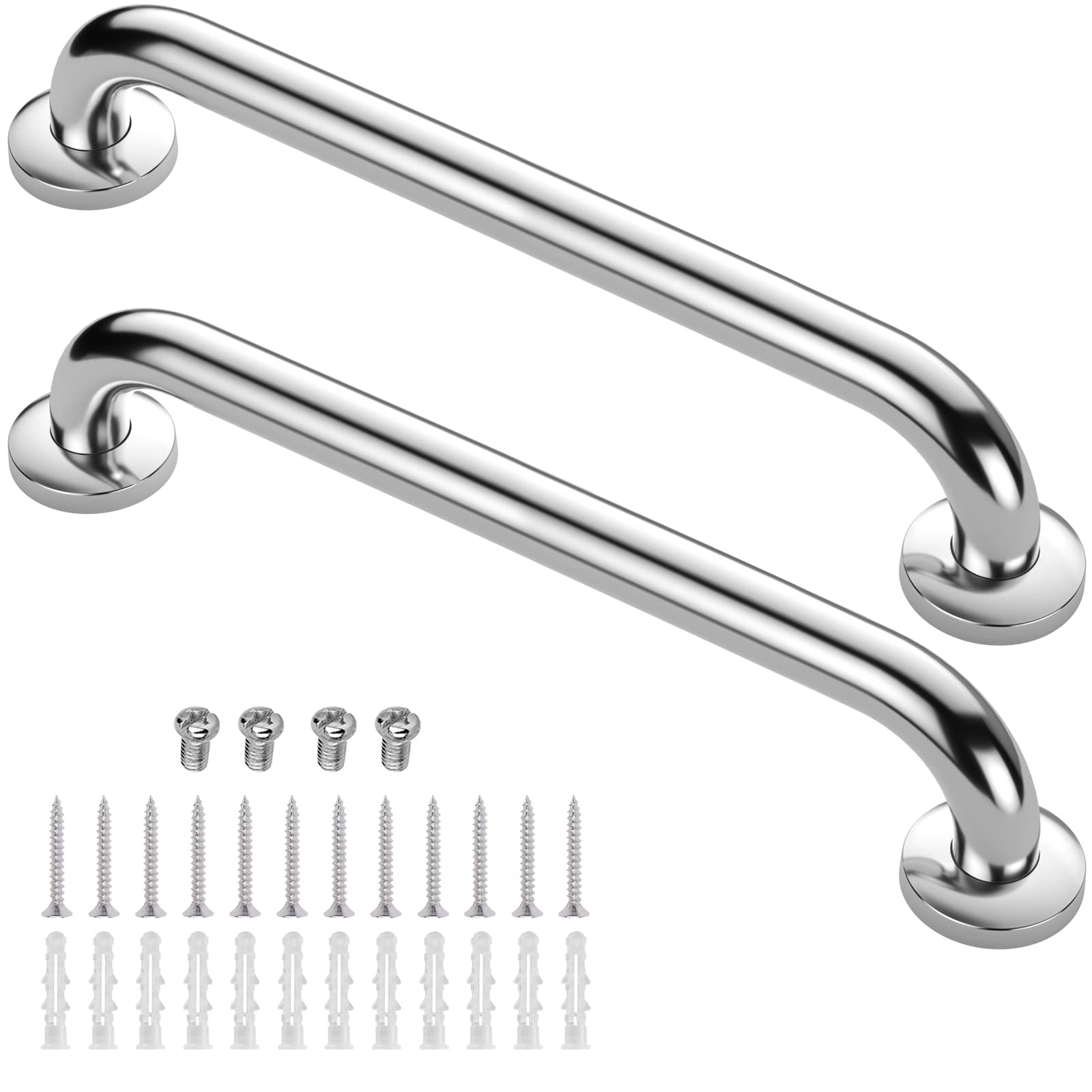 Gotega Shower Grab Bar 2 Pack, Stainless Steel Bathroom Grab Bar Shower Bath Handle Grab Bars for Bathtub Showers 24 Inch