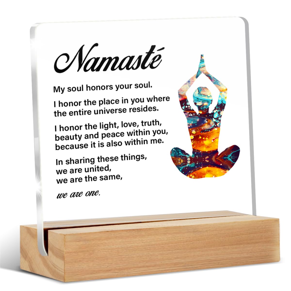 Yoga Gift, Namaste Sign Decor, Meditation Room Spiritual Room Decor, Yoga Gift for Women Men, Namaste Acrylic Sign Keepsake