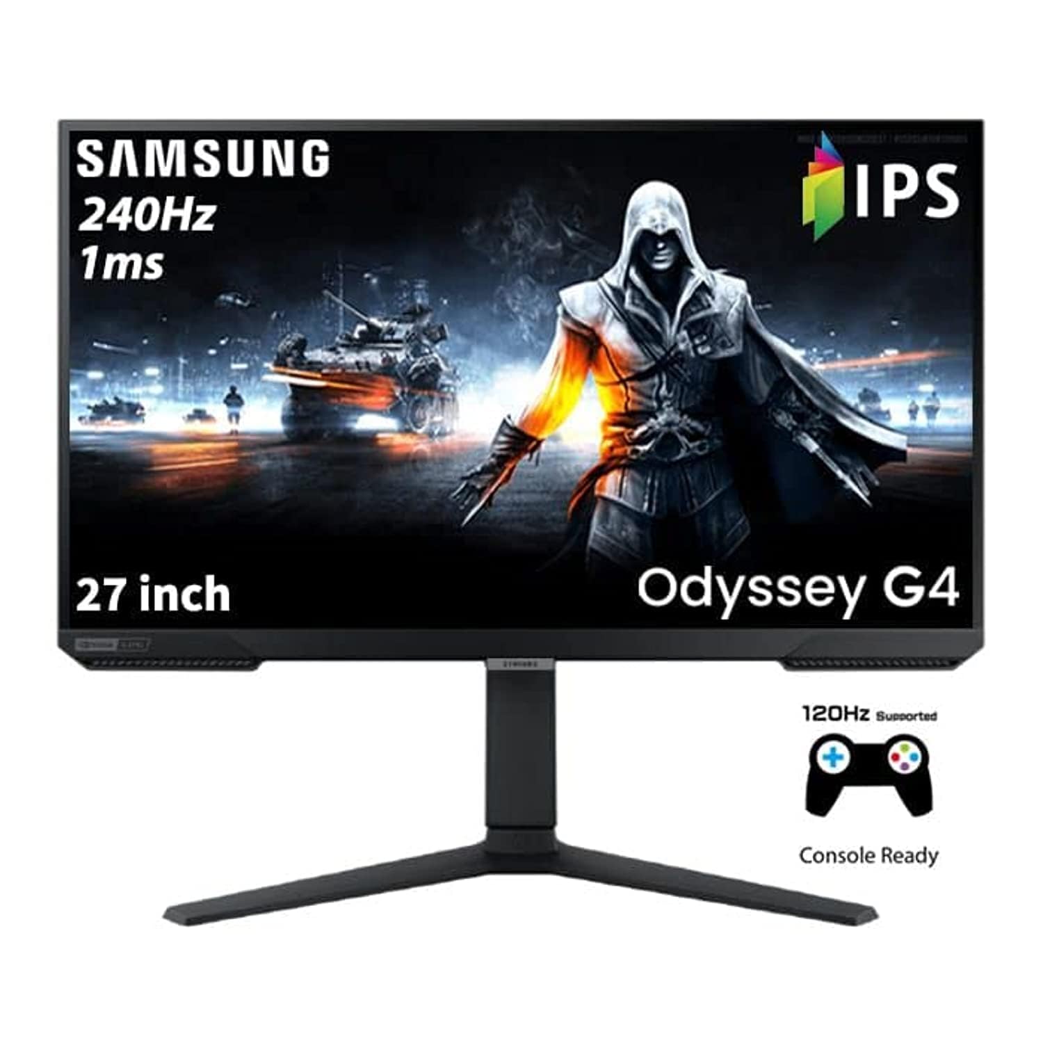 SAMSUNG27" Full HD Gaming Monitor With IPS Panel, 240Hz Refresh Rate and 1ms Response Time, Nvidia G-Sync compatible, Ergonomic stand - LS27BG402EMXUE