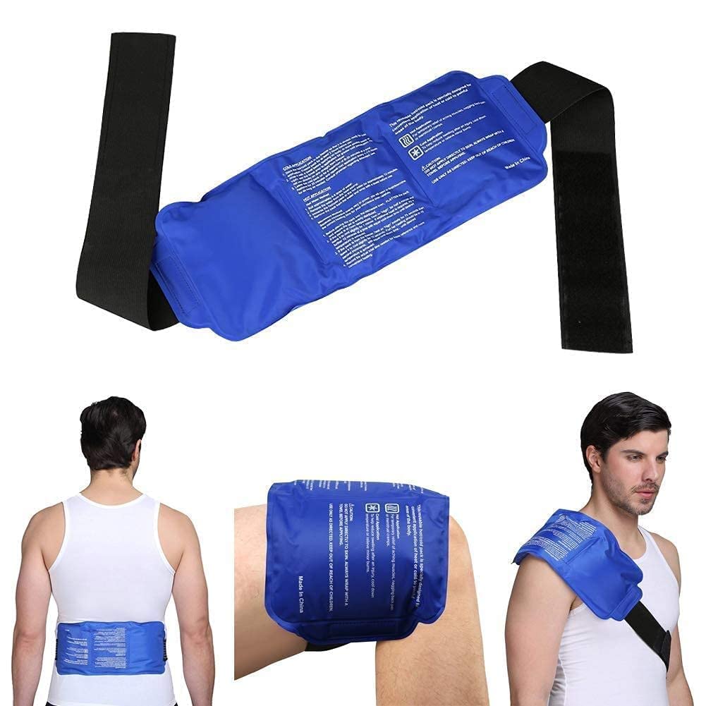 ZollyssReusable Hot and Cold Ice Pack for Pain Relief Gel Bag for Shoulder Ankle Knee - Blue