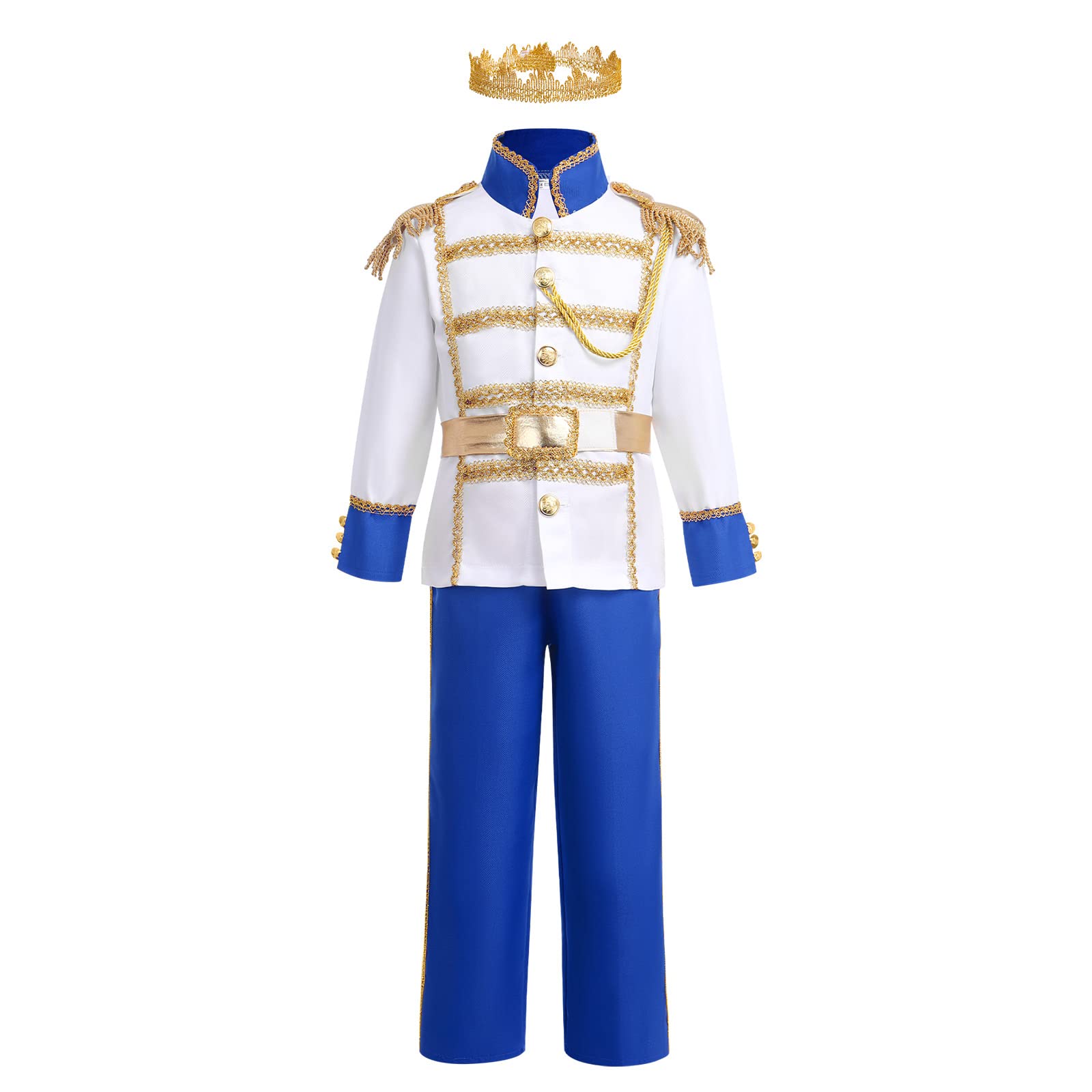 IMEKIS Kids Boys Halloween Royal King Costume Fancy Prince Charming Role Play Dress Up Children Snow White Christmas Carnival Birthday Cosplay Party Outfit