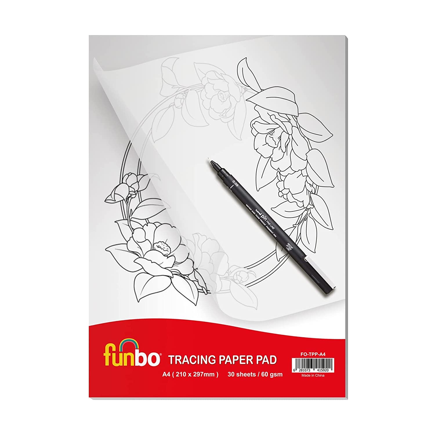 Funbo A4 30 Sheets Cleak Transparent Tracing Paper