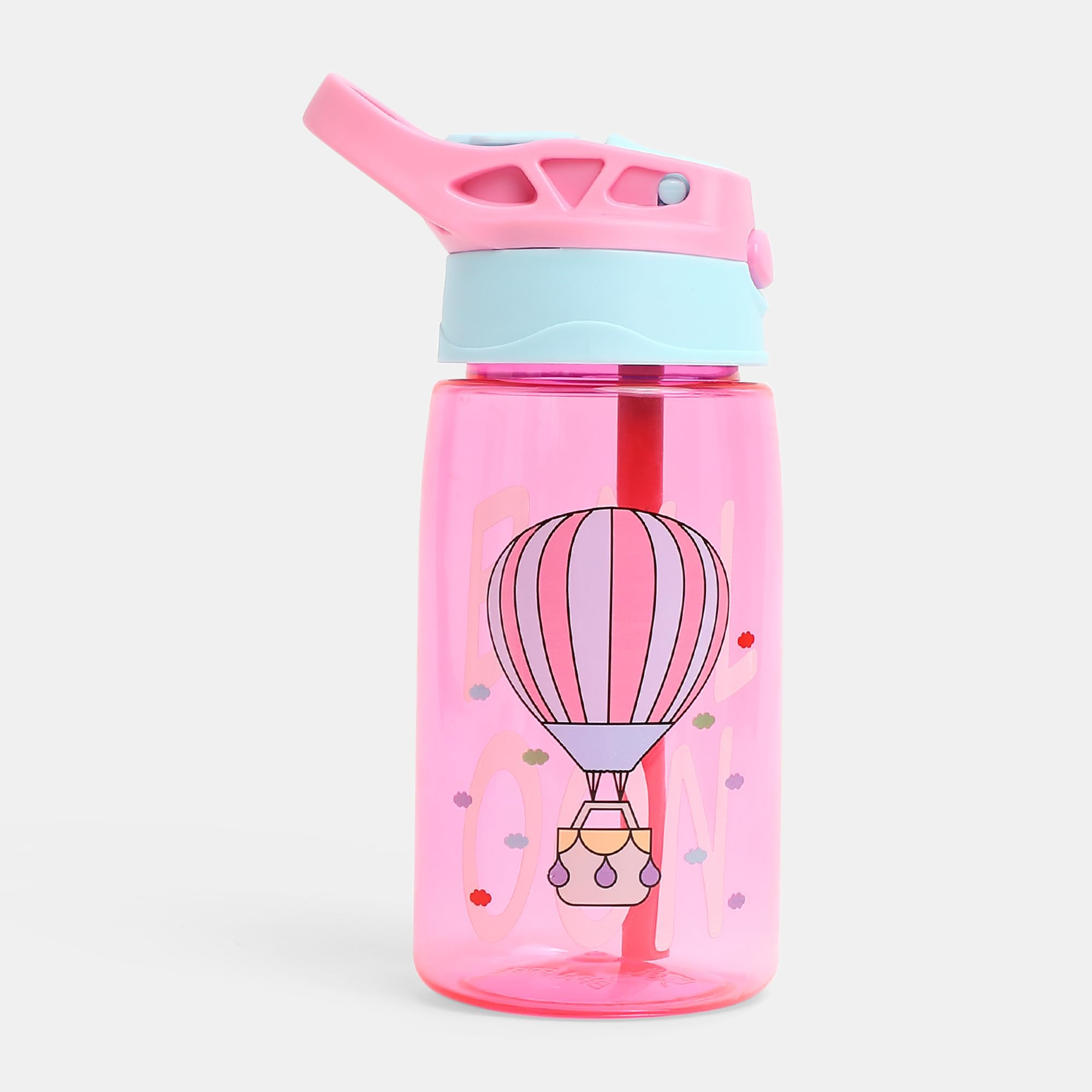 OneLine Water Bottle for Kids 480ml BPA free - Leakproof Childrens Drink Bottle for Boys and Girls (Pink)