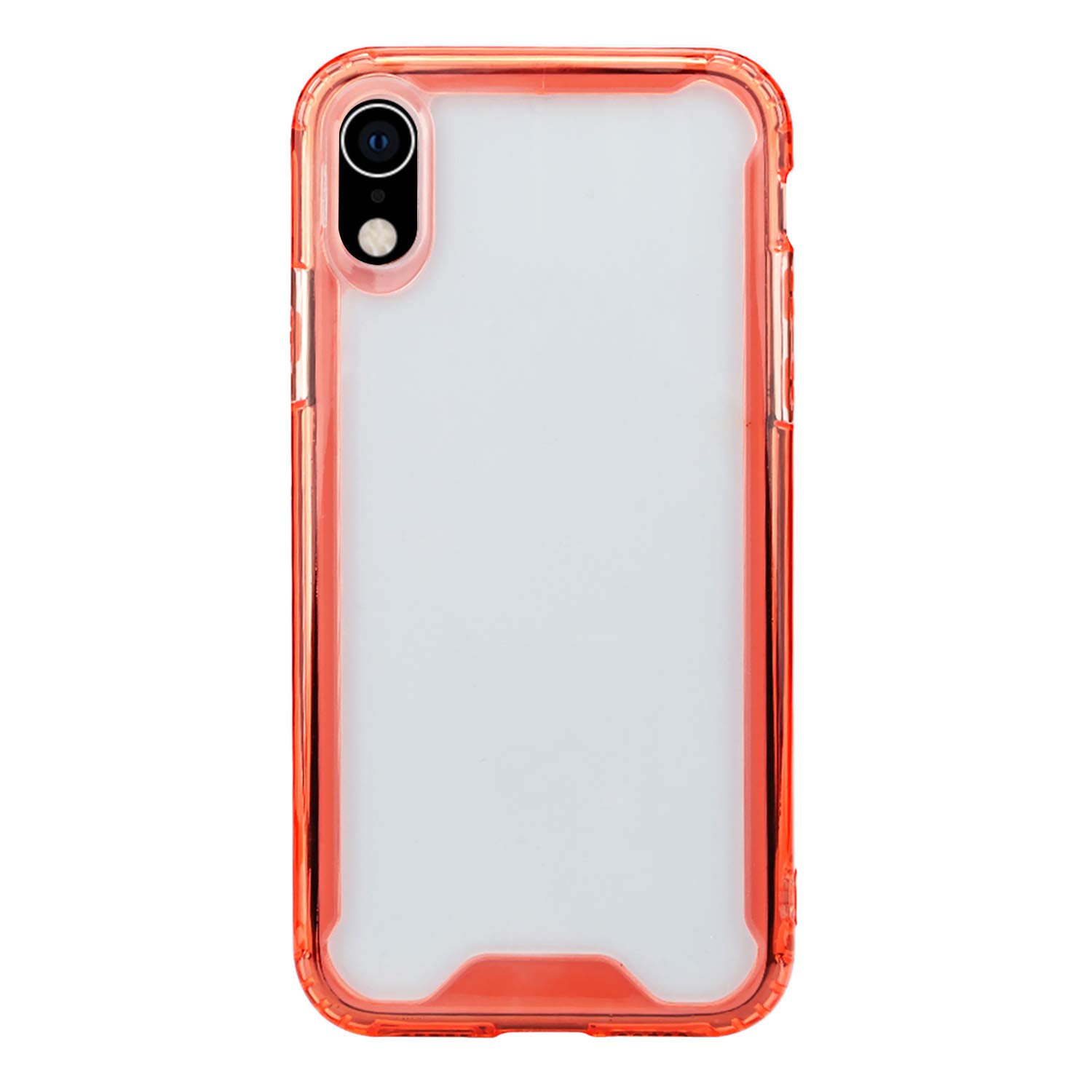 ZXK CO iPhone 7 Clear Case,Soft TPU Edge Bumper and Acrylic Backplate Four Corner Air Cushion Anti Drop Shockproof Full Protection Slim Transparent Cover for iPhone XR 6.1 Inch (Orange)